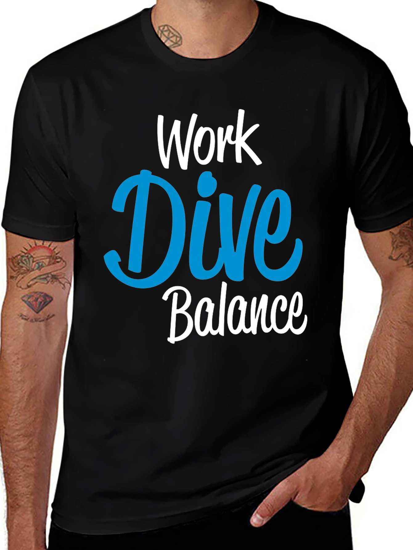 Black Work Dive Balance Graphic T-Shirt main image