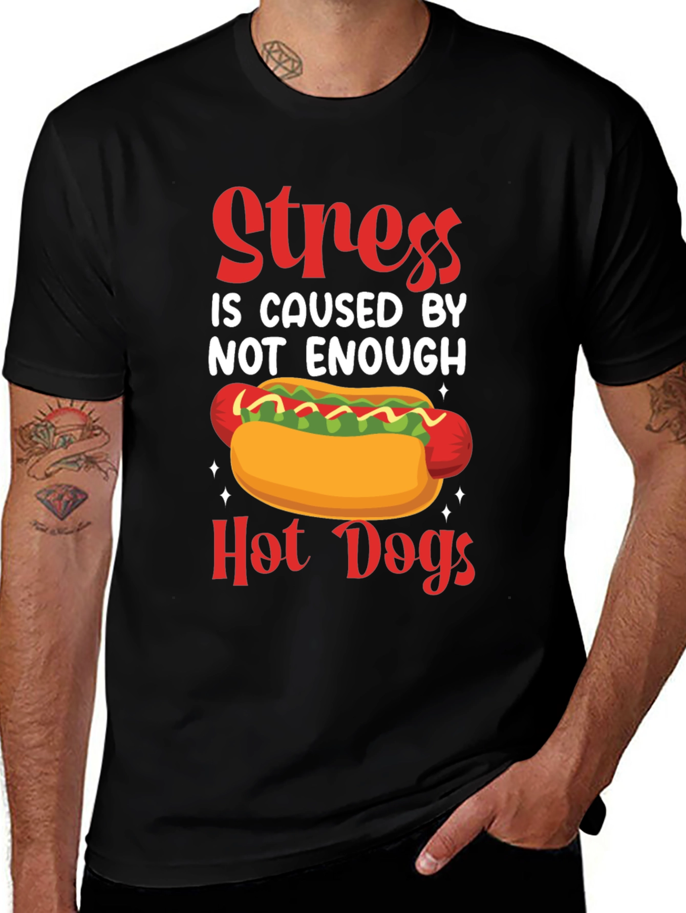 Funny Hot Dog T-Shirt - Stress Relief Tee