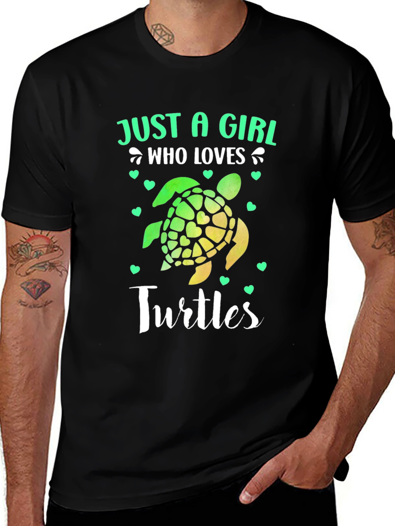 Black Just A Girl Who Loves Turtles T-Shirt main image