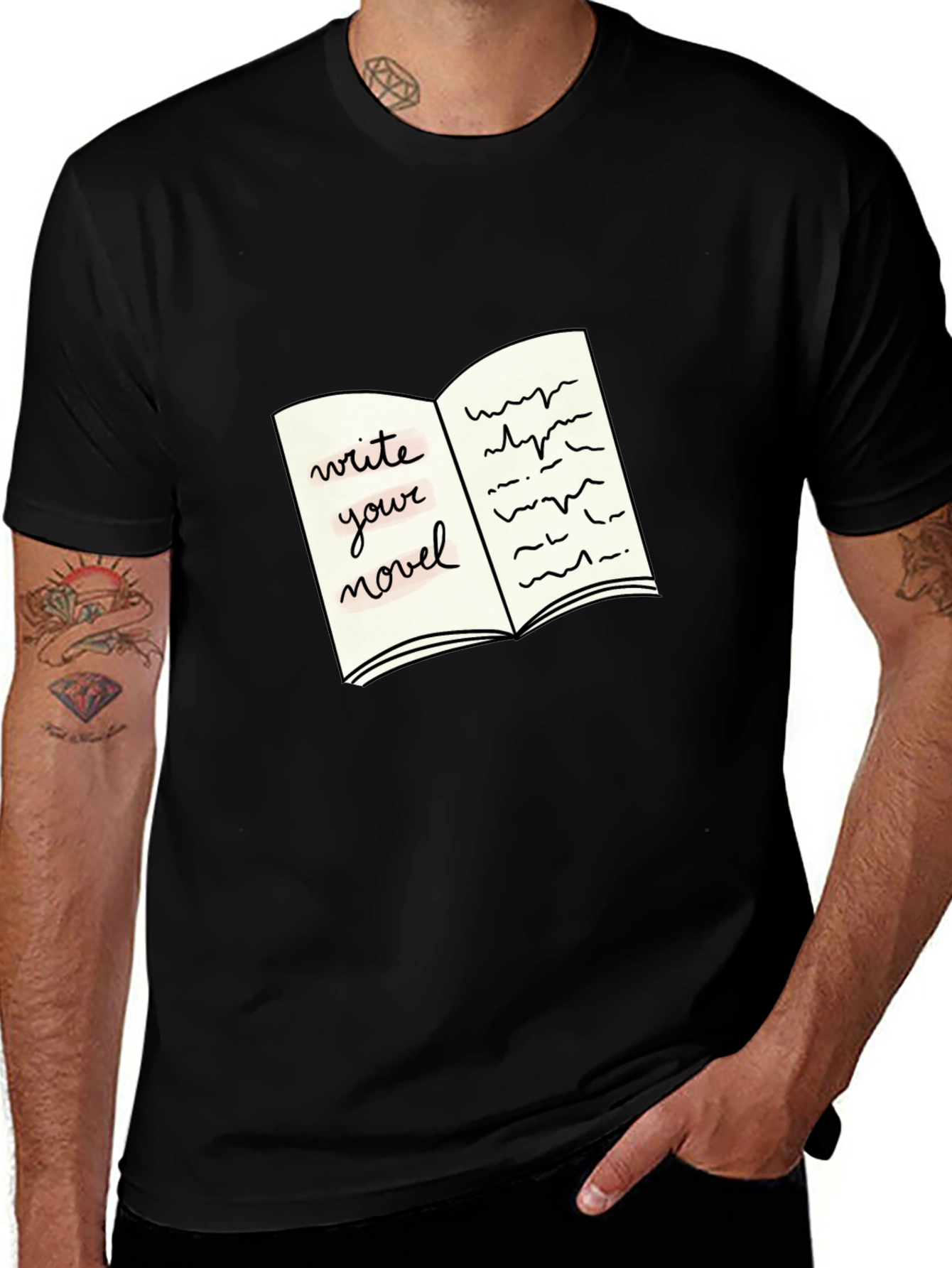 Variant 5 of Write Your Novel Black T-Shirt