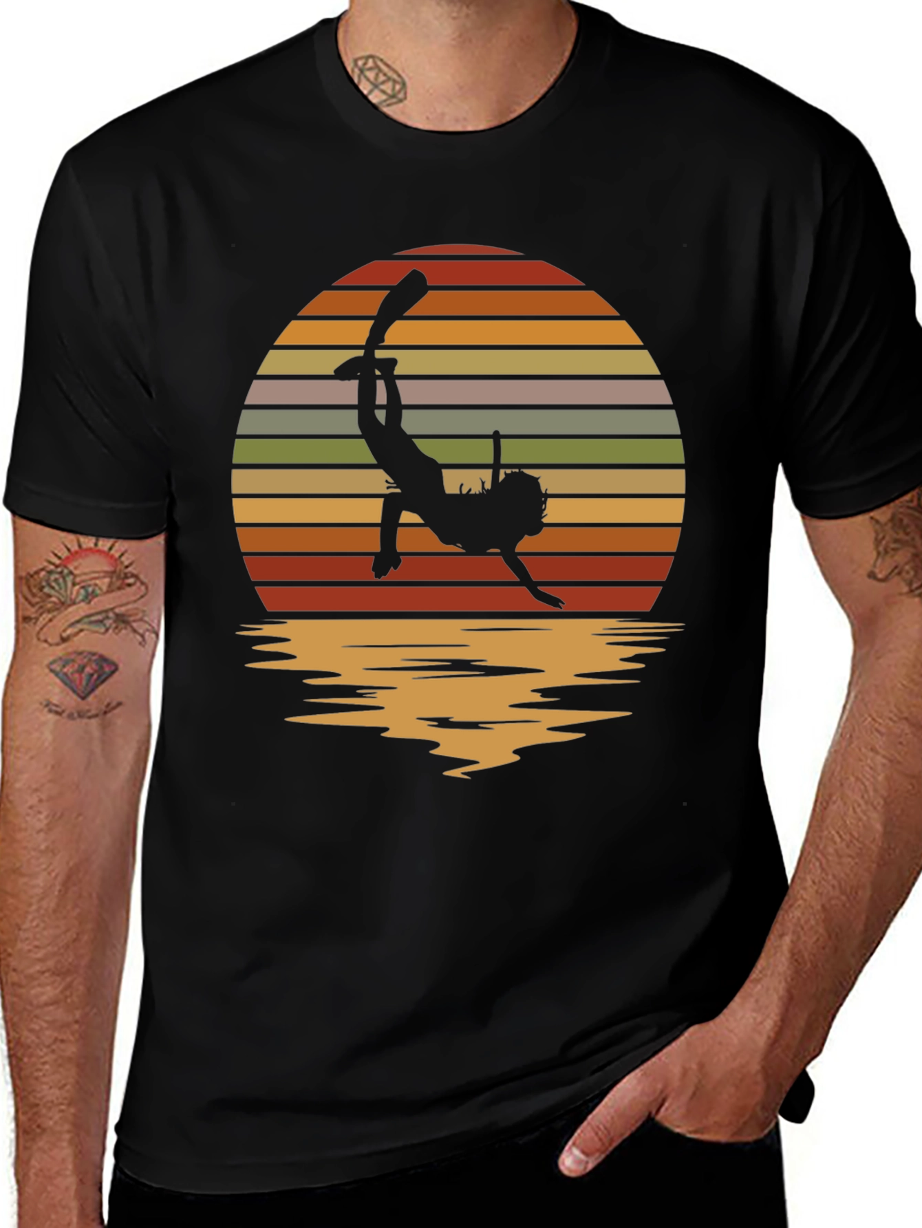 Variant 16 of Vintage Diver Sunset Graphic Tee