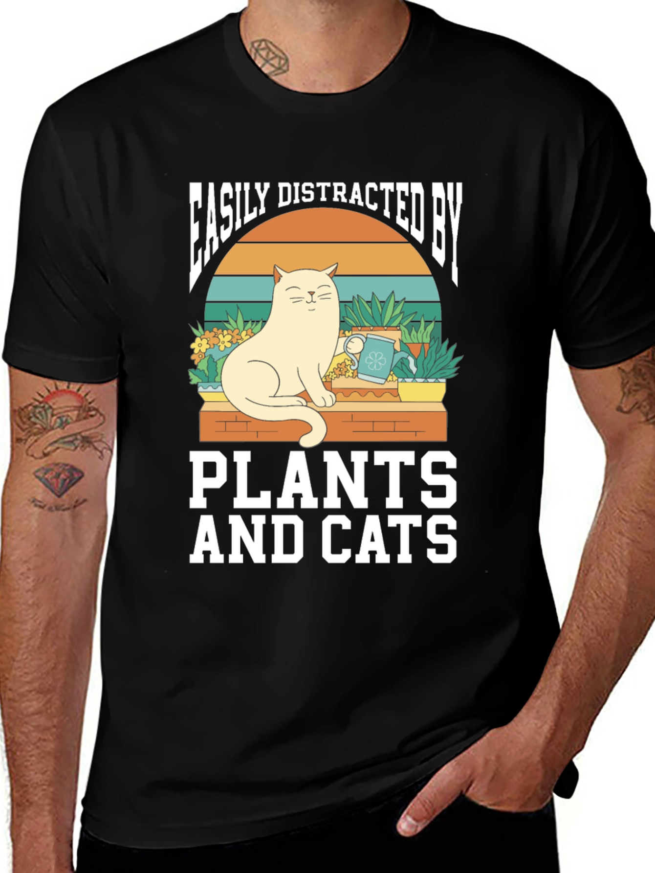 Variant 22 of Easily Distracted By Plants and Cats T-Shirt