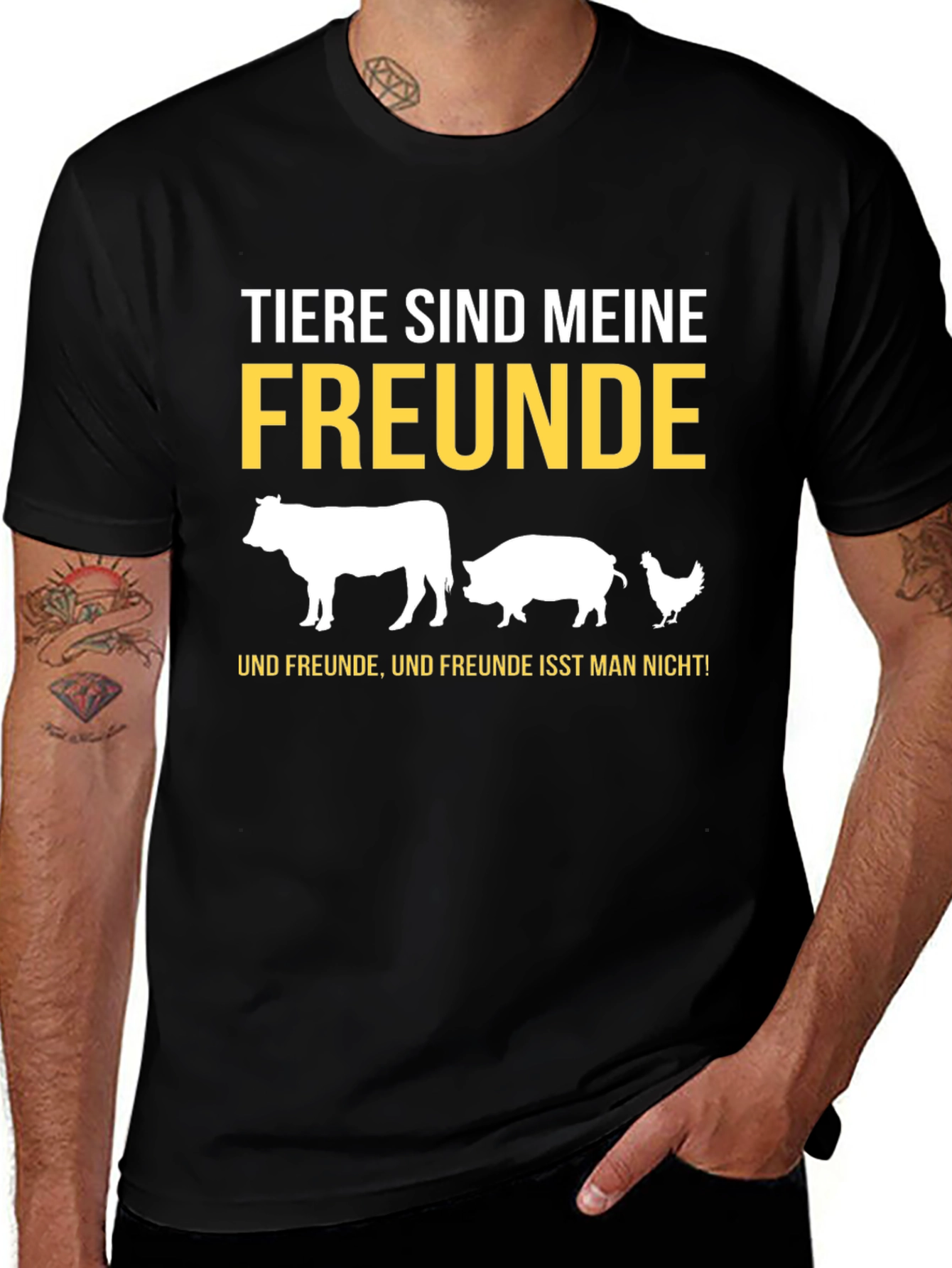 Variant 6 of Tiere Sind Meine Freunde T-Shirt - Vegan Animal Lover Tee