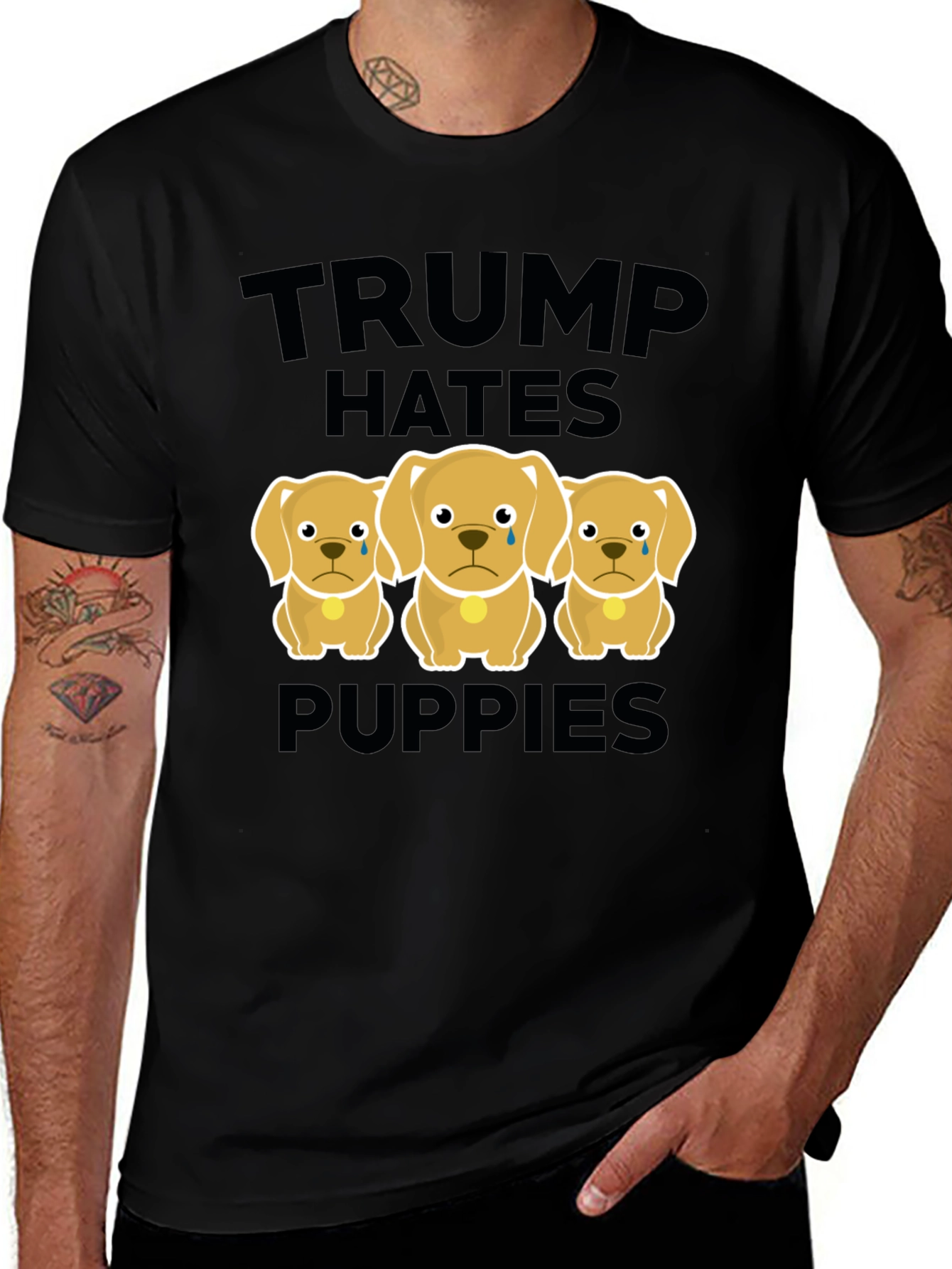 Variant 4 of Trump Hates Puppies Graphic Tee