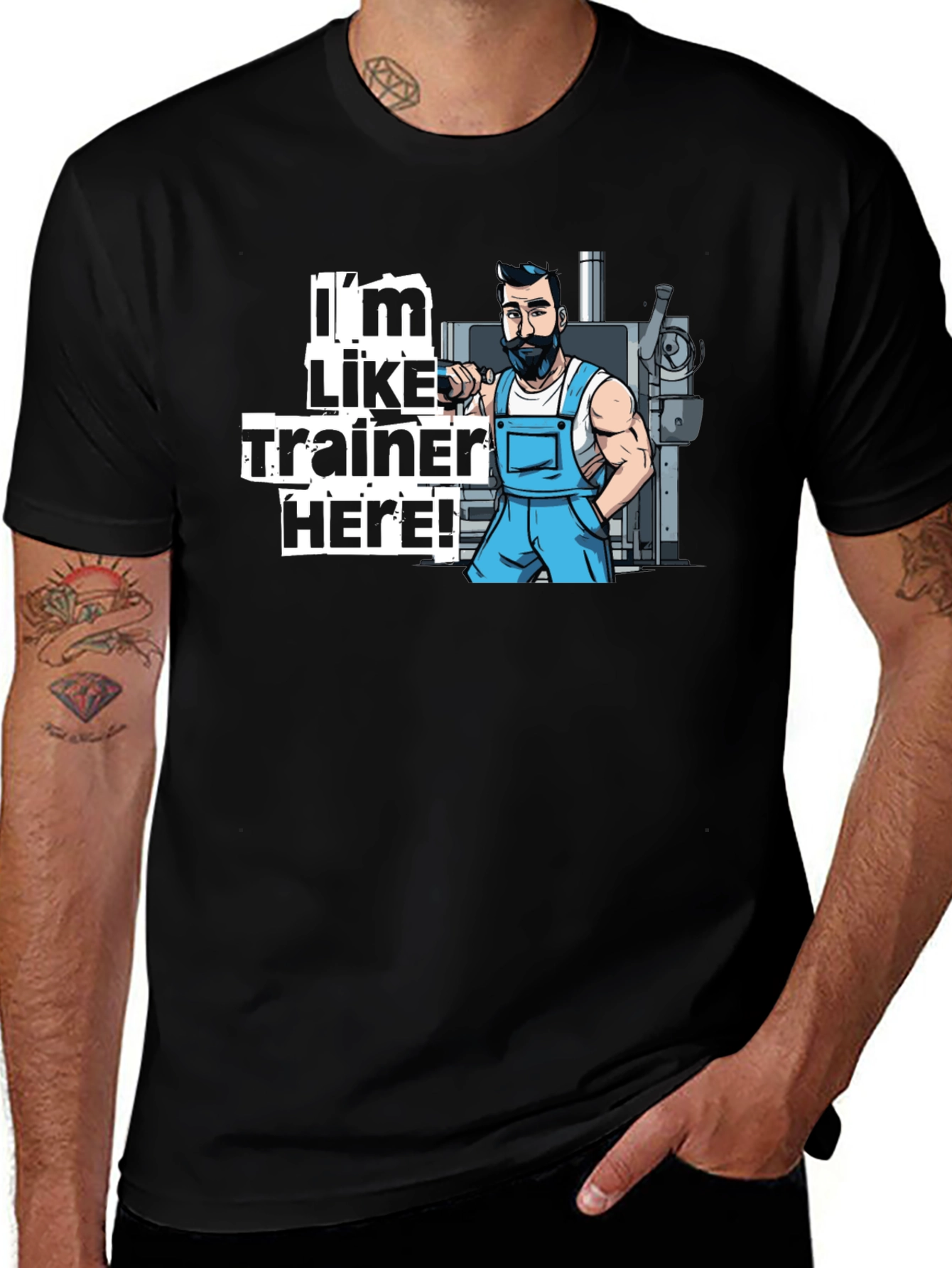 Variant 29 of I'm Like Trainer Here Black T-Shirt