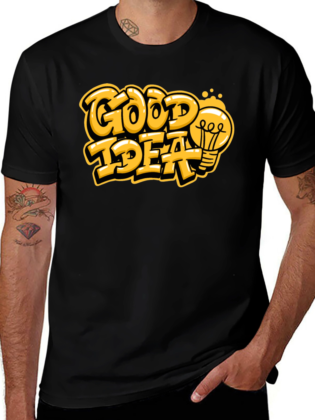 Variant 16 of Good Idea Graphic Print Black T-Shirt