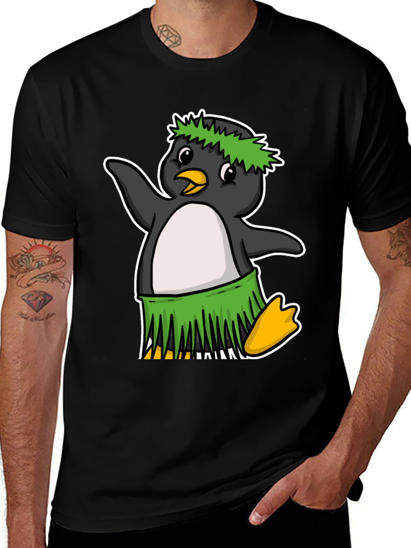 Variant 17 of Hawaiian Penguin T-Shirt - Hula Dance Tee