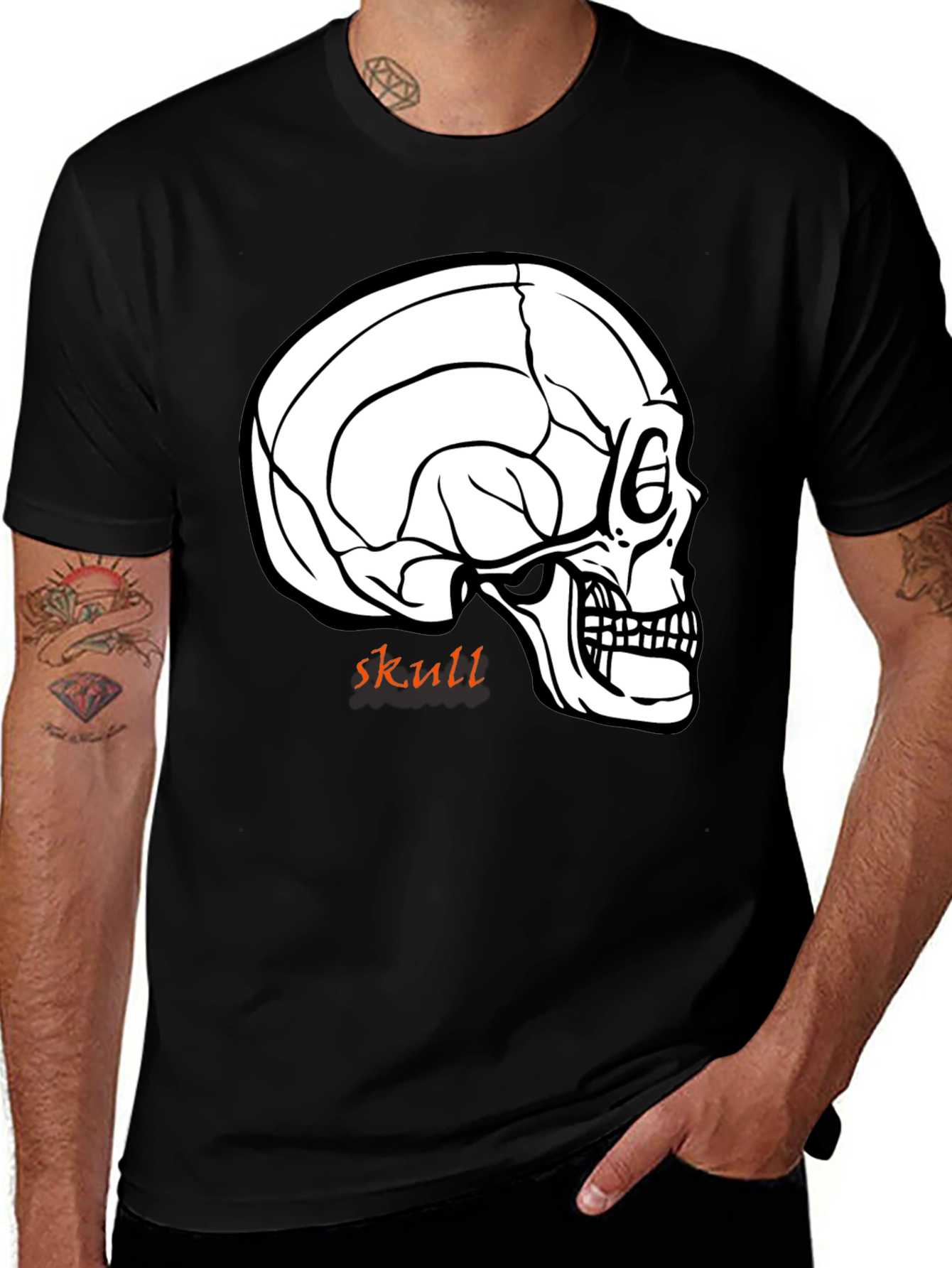 Variant 7 of Skull Graphic Black T-Shirt