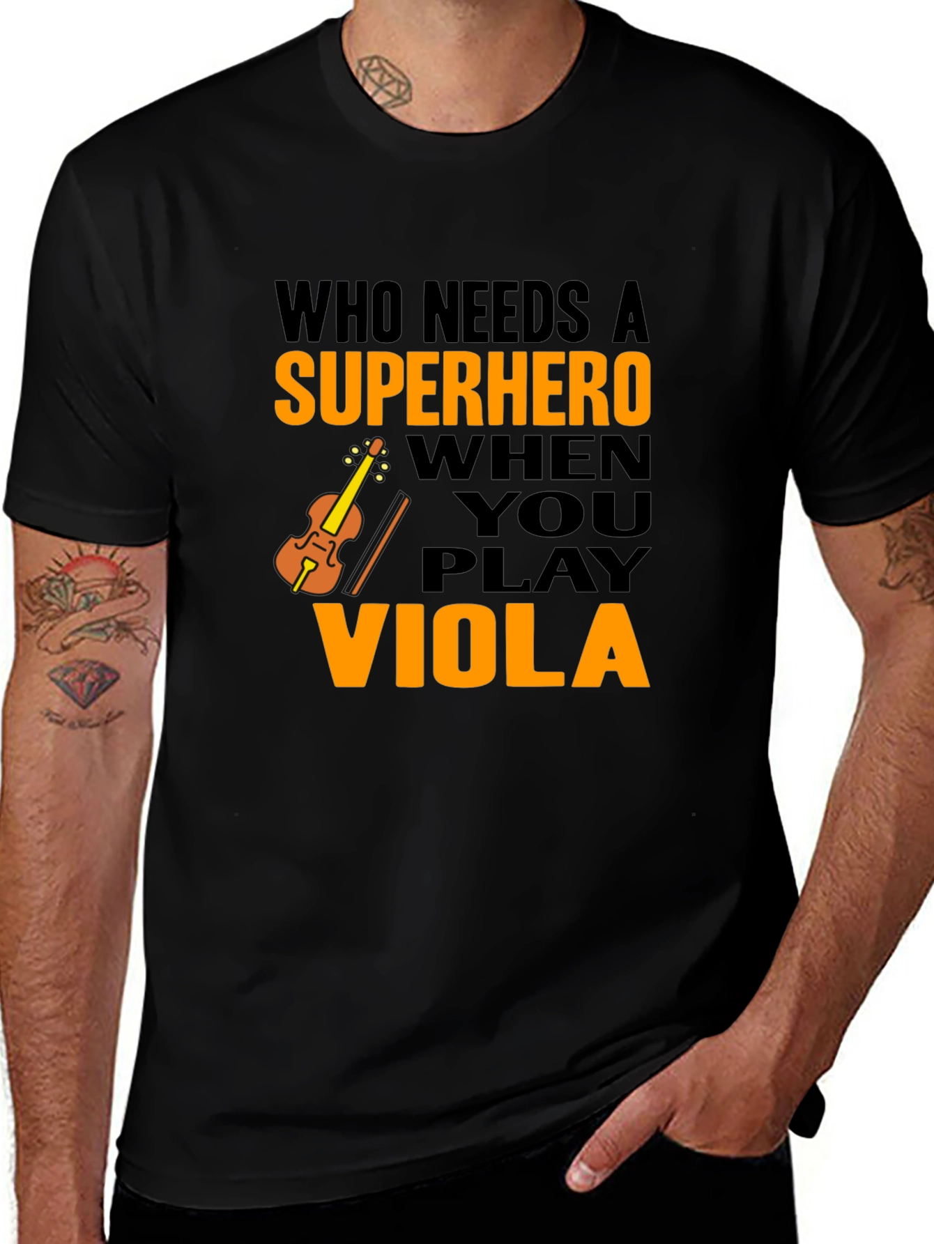 Variant 12 of Viola Player Superhero T-Shirt