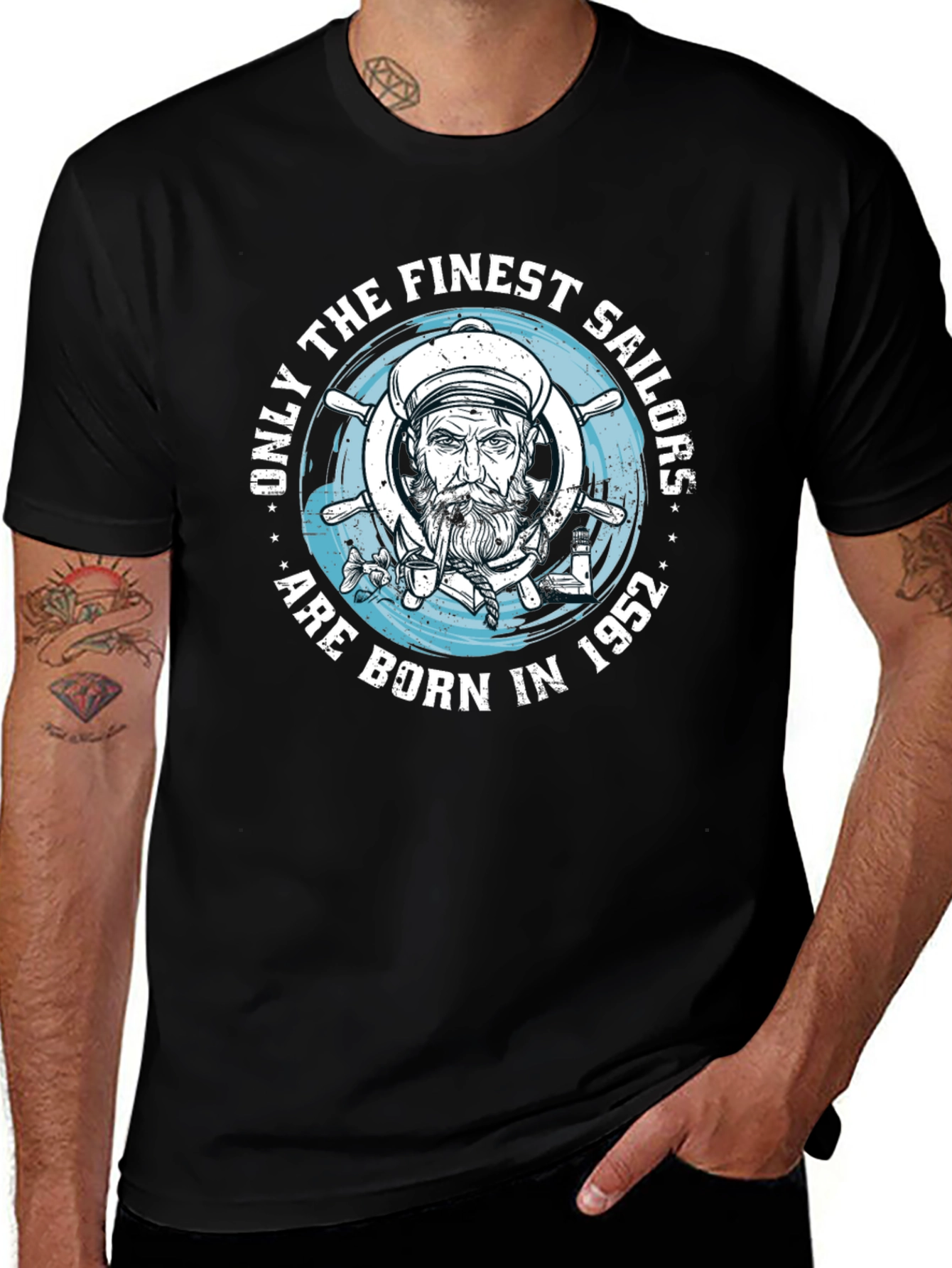 Variant 10 of Finest Sailors Born in 1952 Black T-Shirt