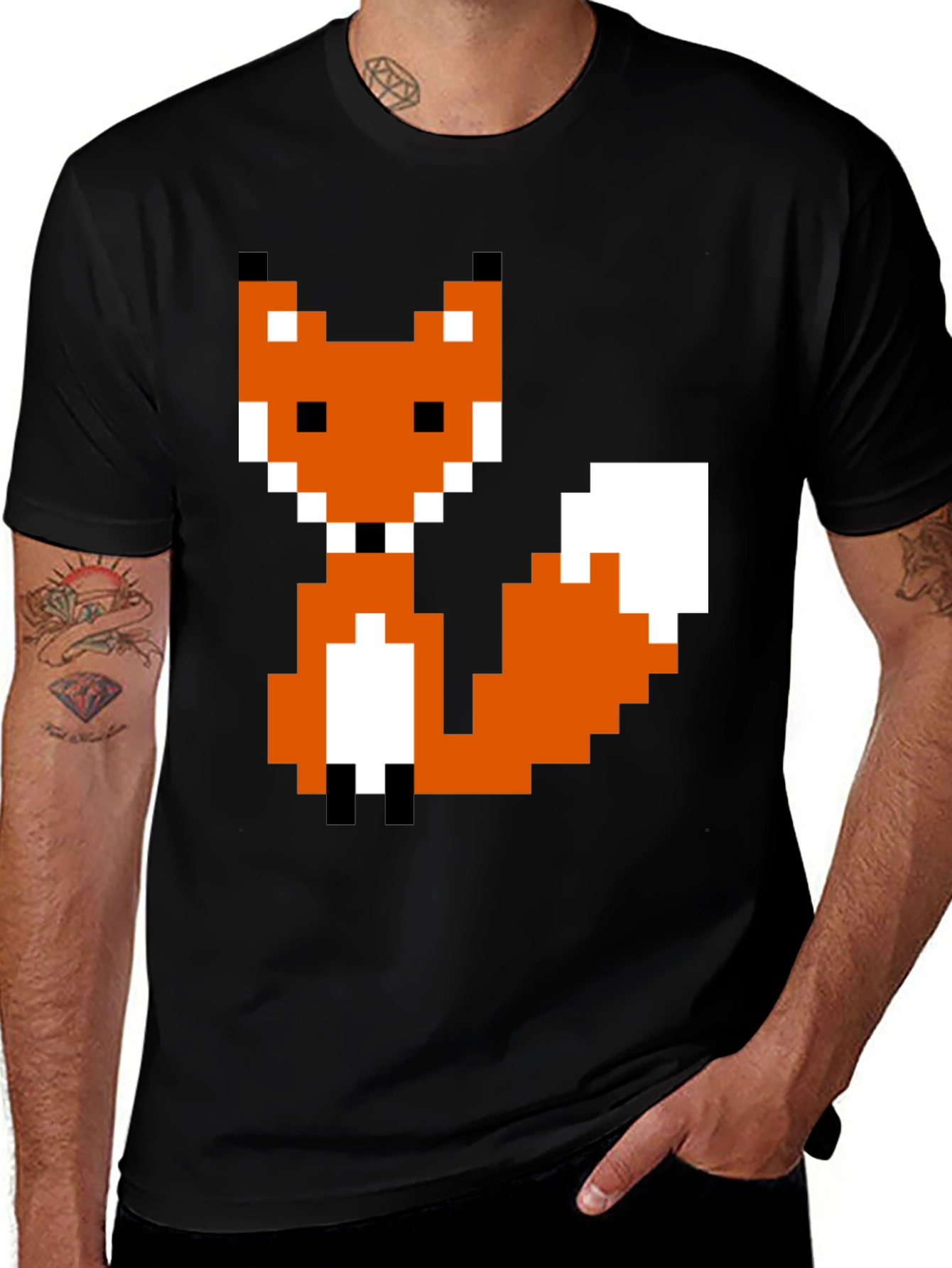 Variant 17 of Pixel Fox Graphic T-Shirt - Cool Retro Design