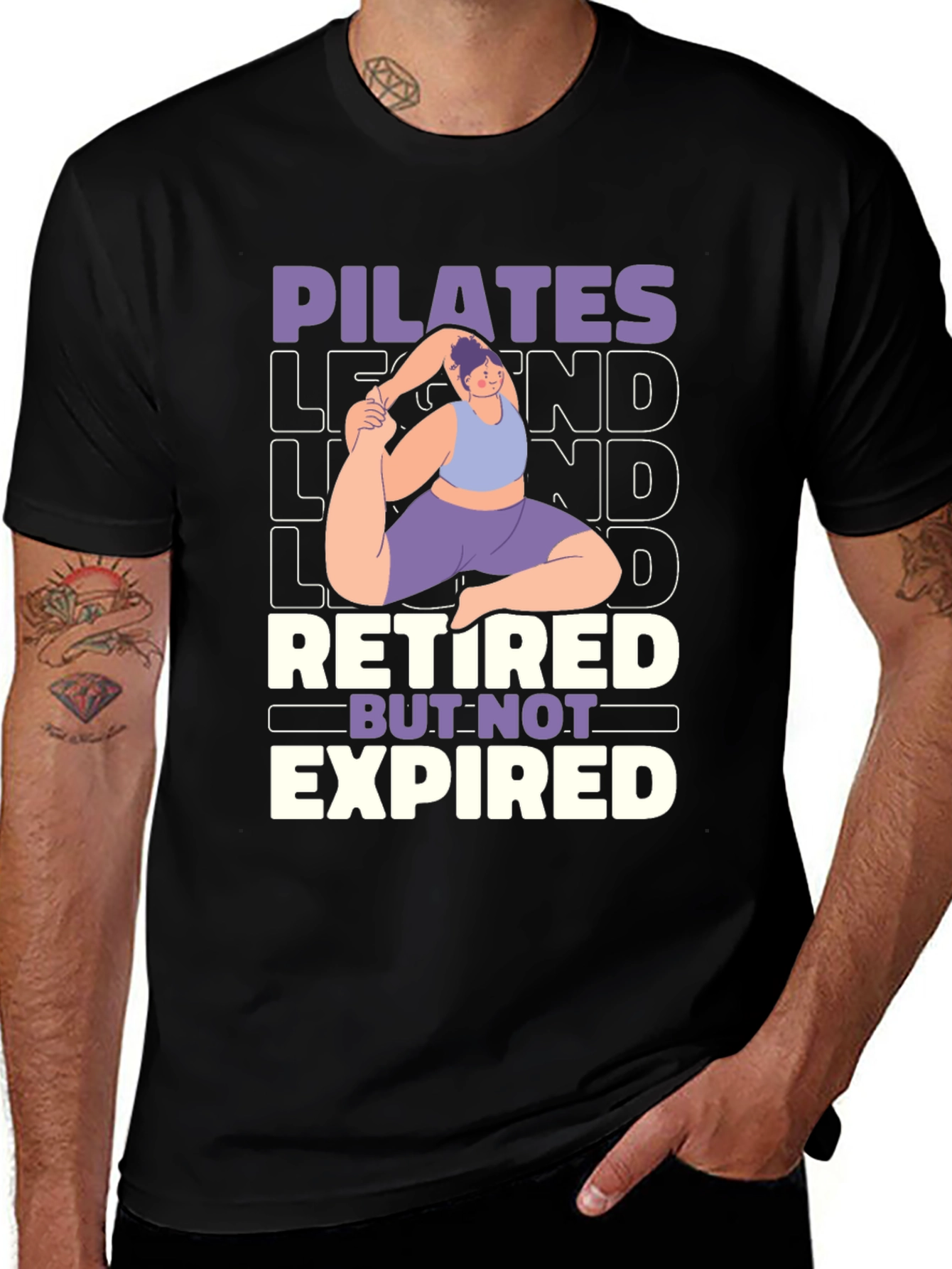 Variant 7 of Pilates Legend Retired But Not Expired Graphic T-Shirt