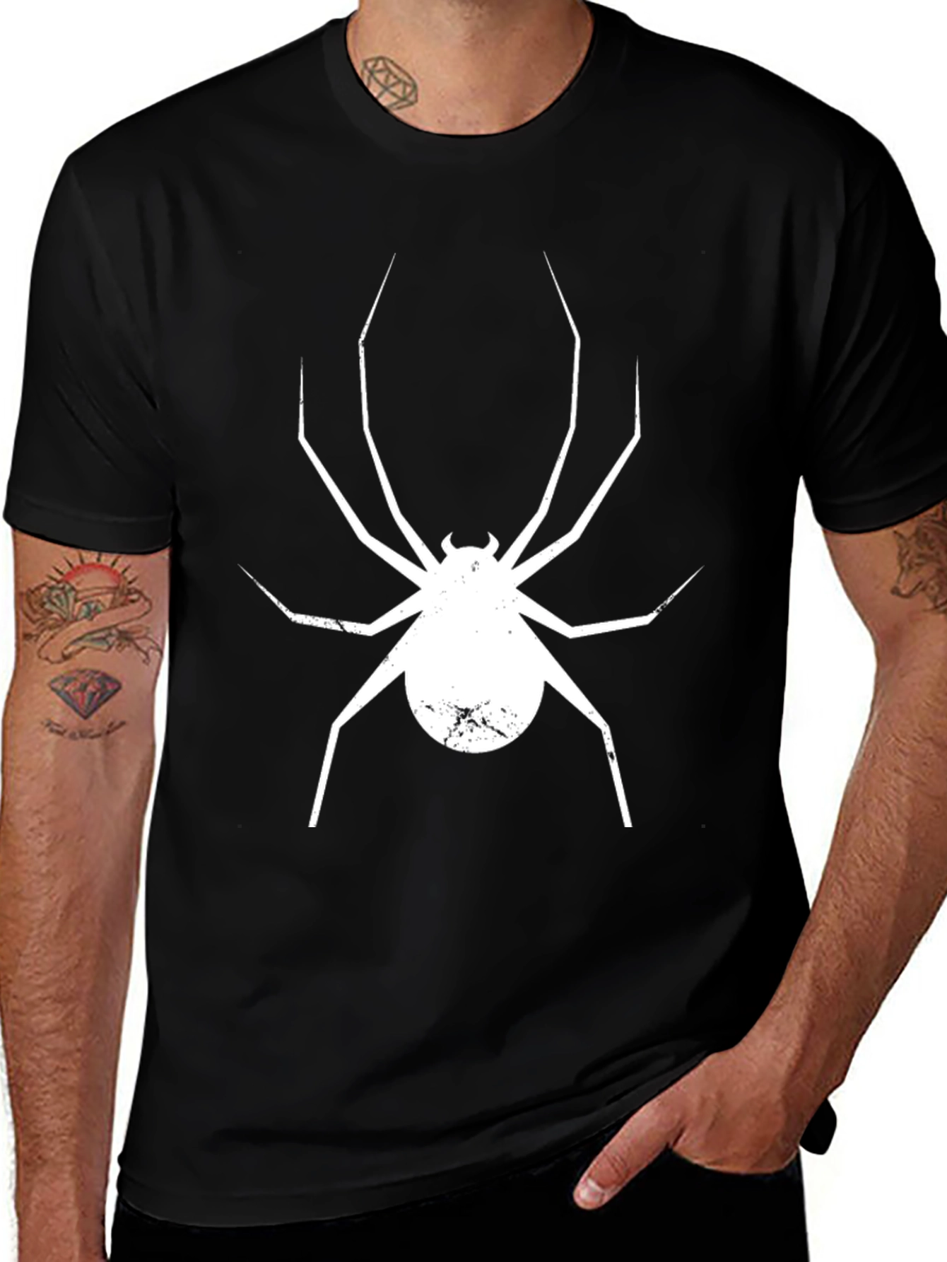 Variant 15 of Spider Graphic Tee - Black Cotton Blend