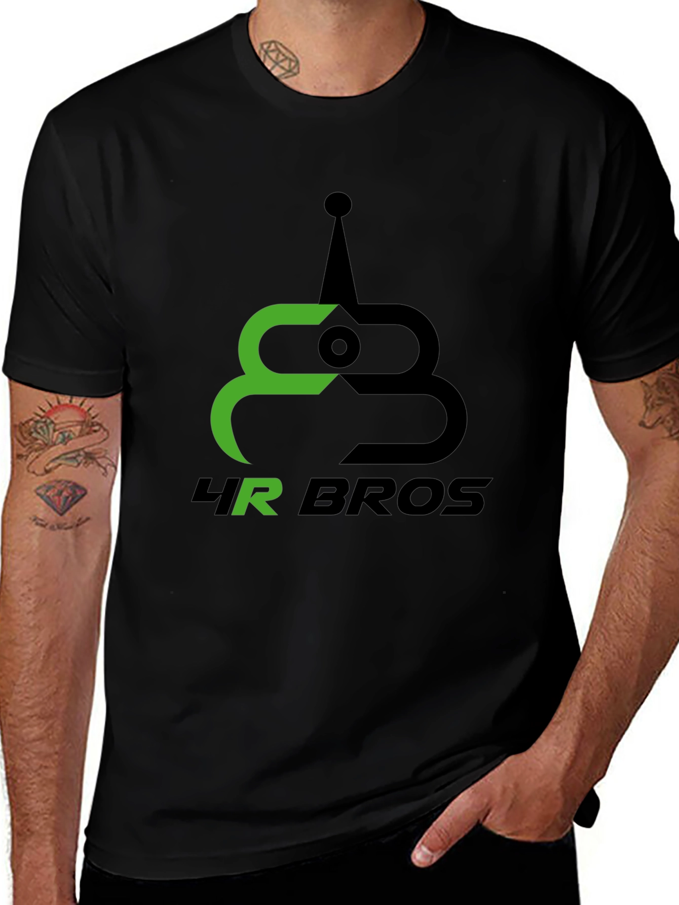 Variant 22 of 4R Bros Black T-Shirt - Modern Graphic Tee