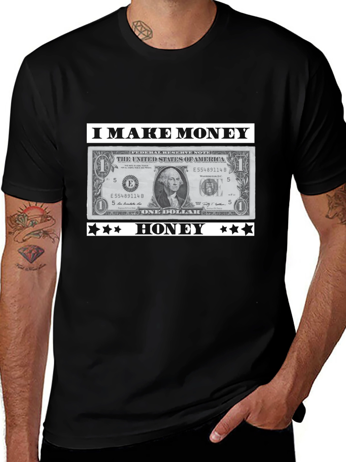 Variant 29 of I Make Money Honey T-Shirt Novelty Graphic Tee