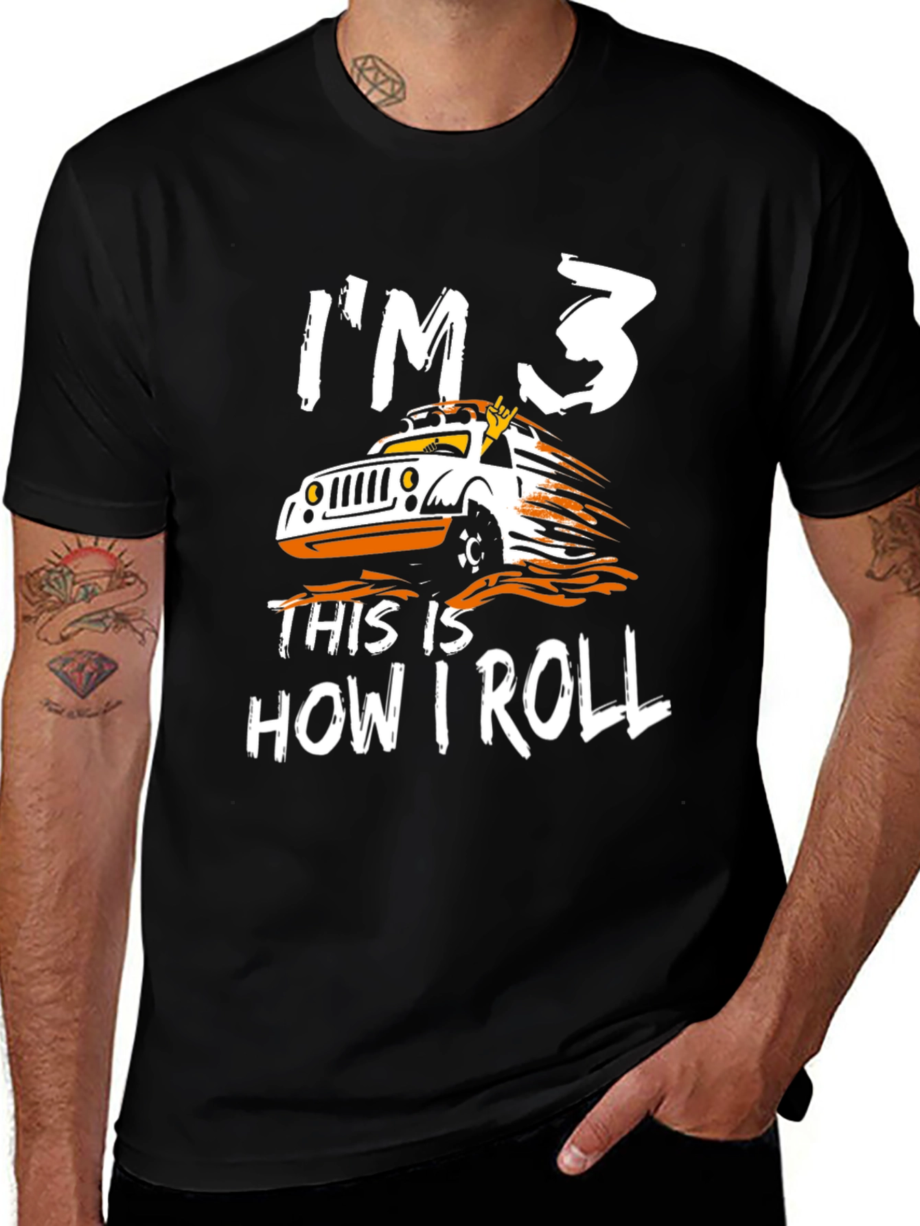 Variant 12 of I'm 3 This Is How I Roll Black T-Shirt