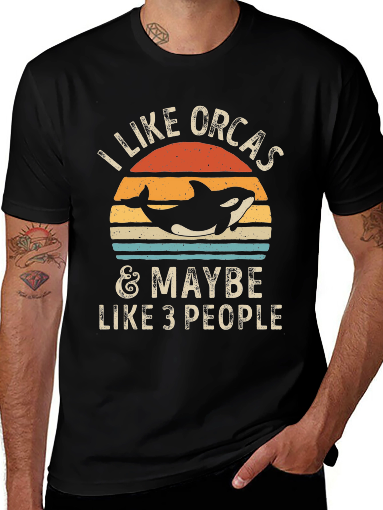 Variant 9 of I Like Orcas & Maybe Like 3 People Graphic Tee