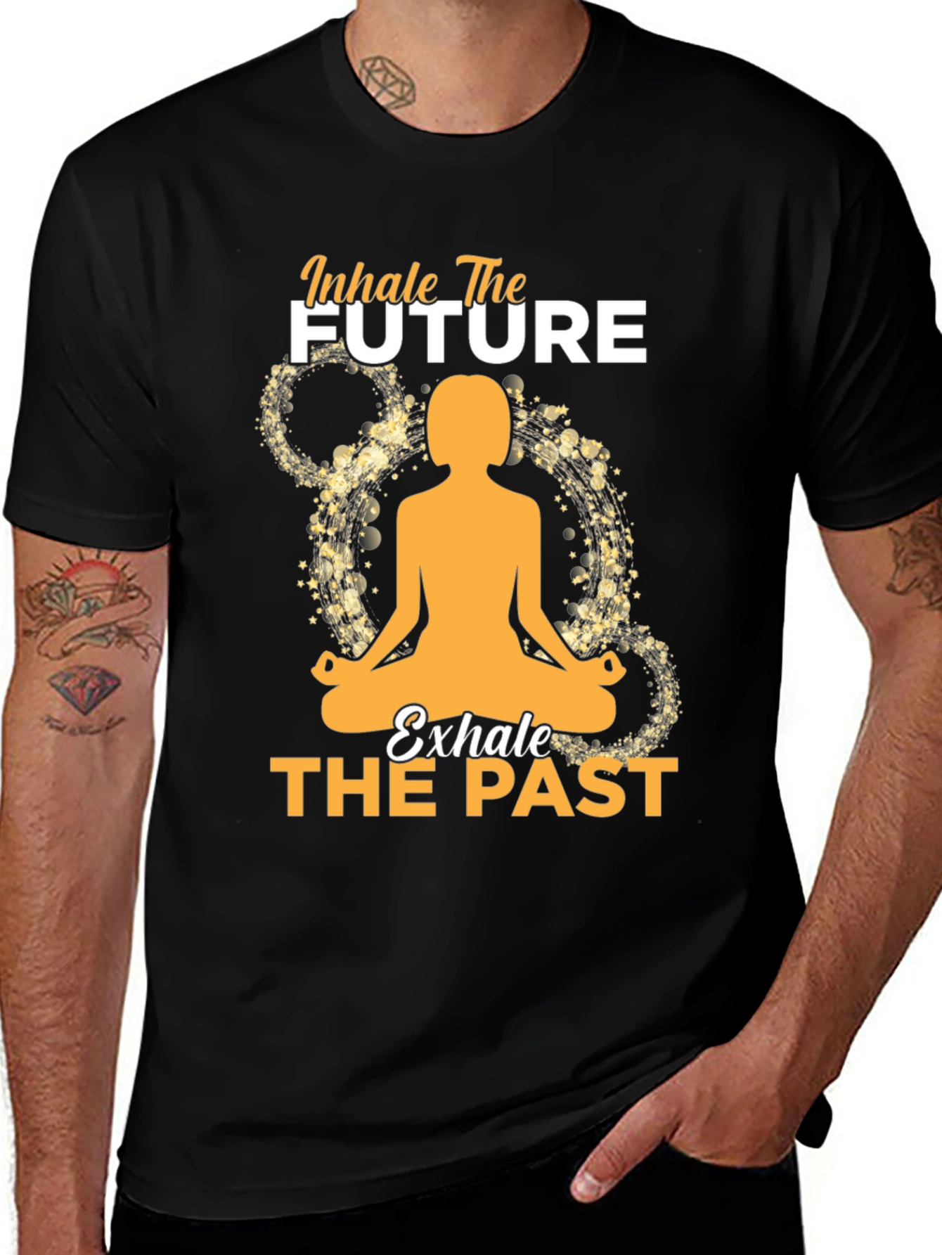 Variant 27 of Inhale the Future Graphic Tee - Meditating Yogi Design