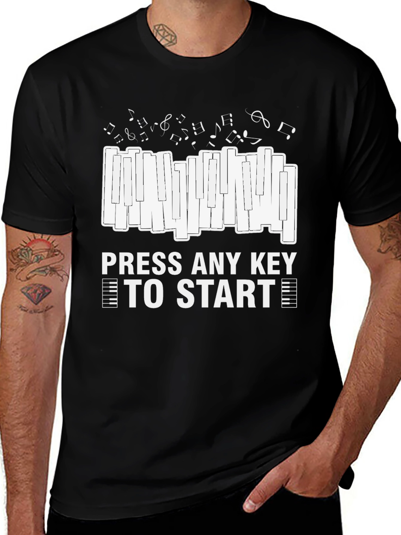 Variant 8 of Press Any Key to Start Piano Graphic Tee