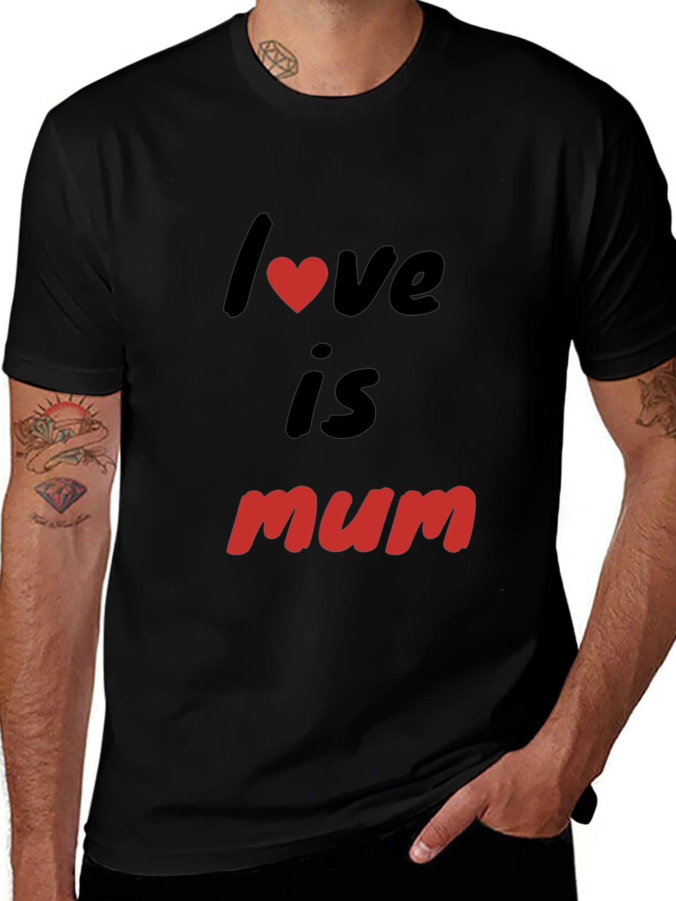 Love is Mum - Black T-shirt