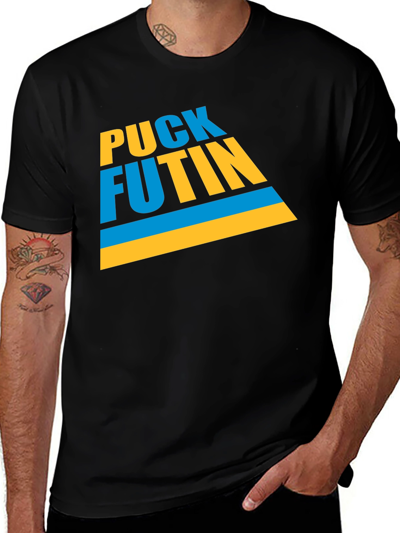 Variant 22 of Puck Futin Graphic T-Shirt - Black Crew Neck