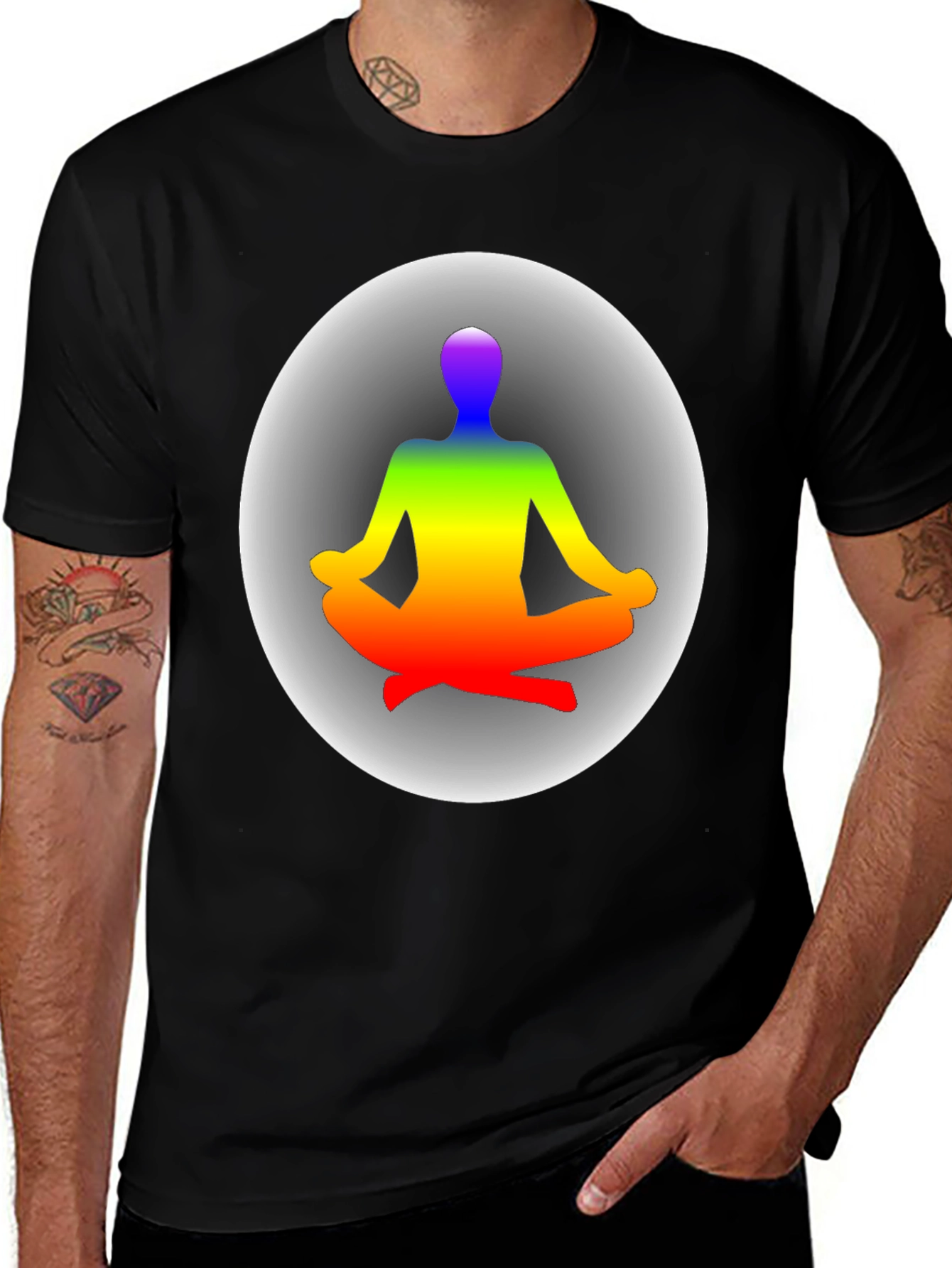 Zen Chakra Meditation T-Shirt - Black