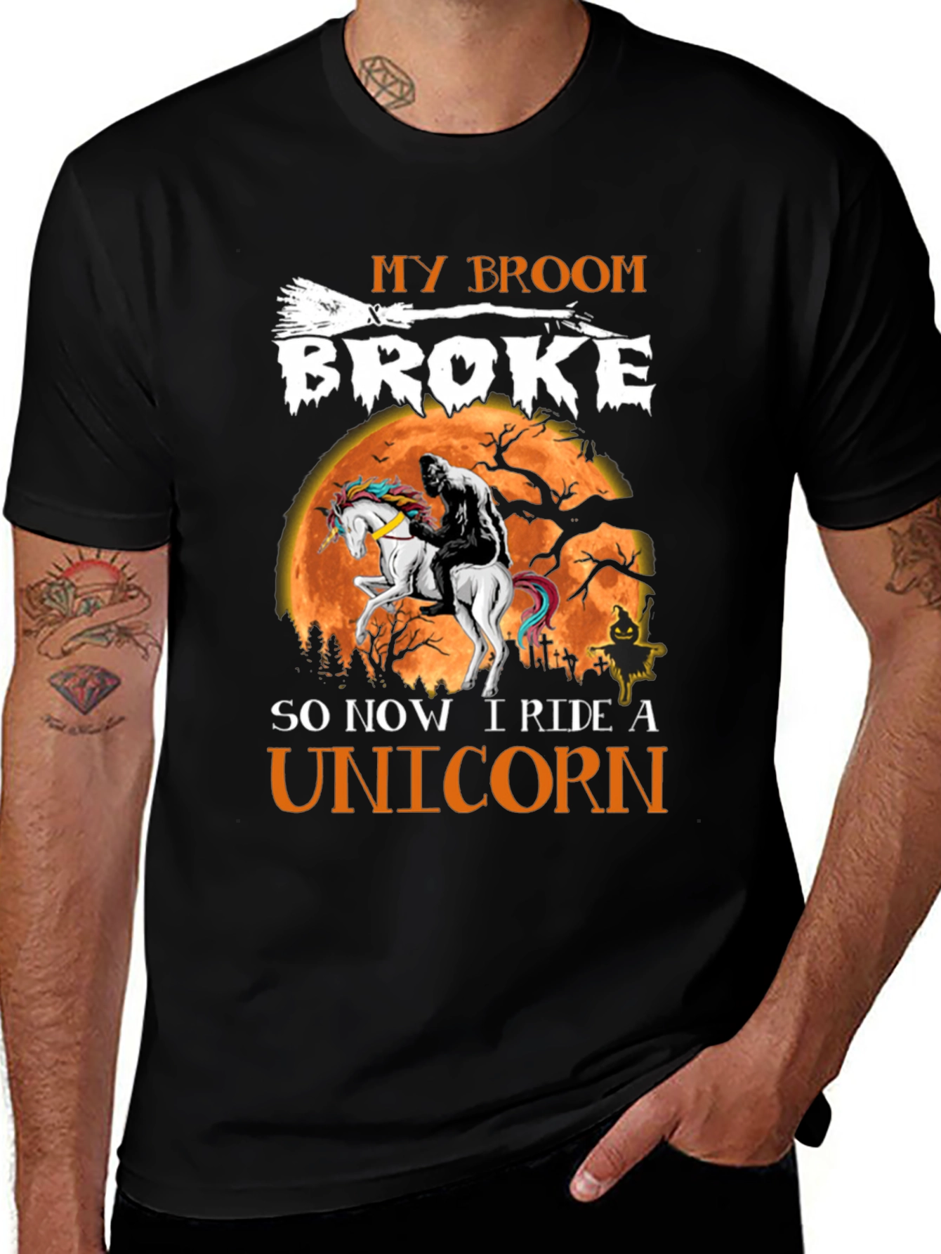 Variant 26 of My Broom Broke, Now I Ride Unicorn T-Shirt
