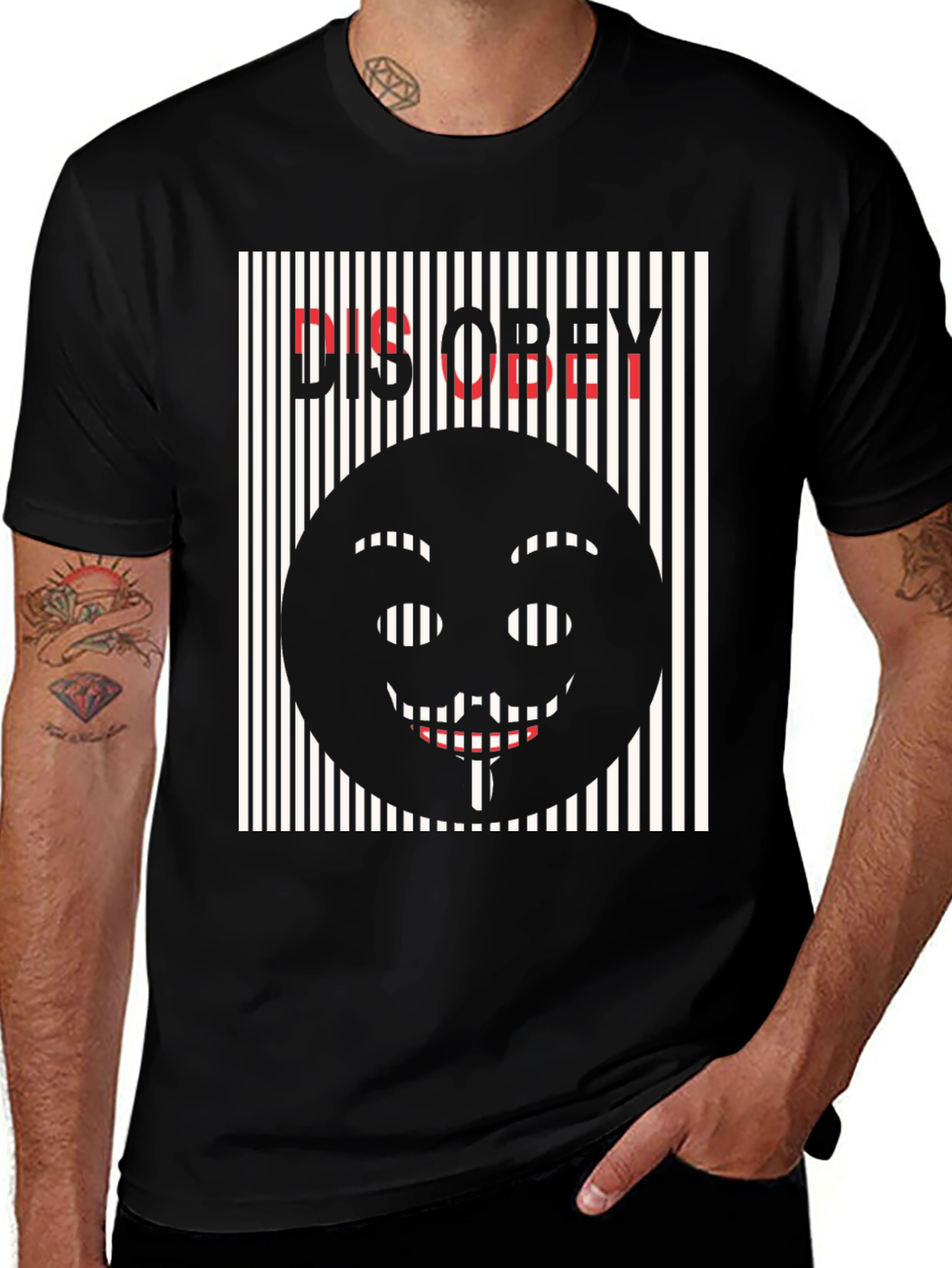 Variant 27 of Disobey Graphic Tee - Black Cotton T-Shirt