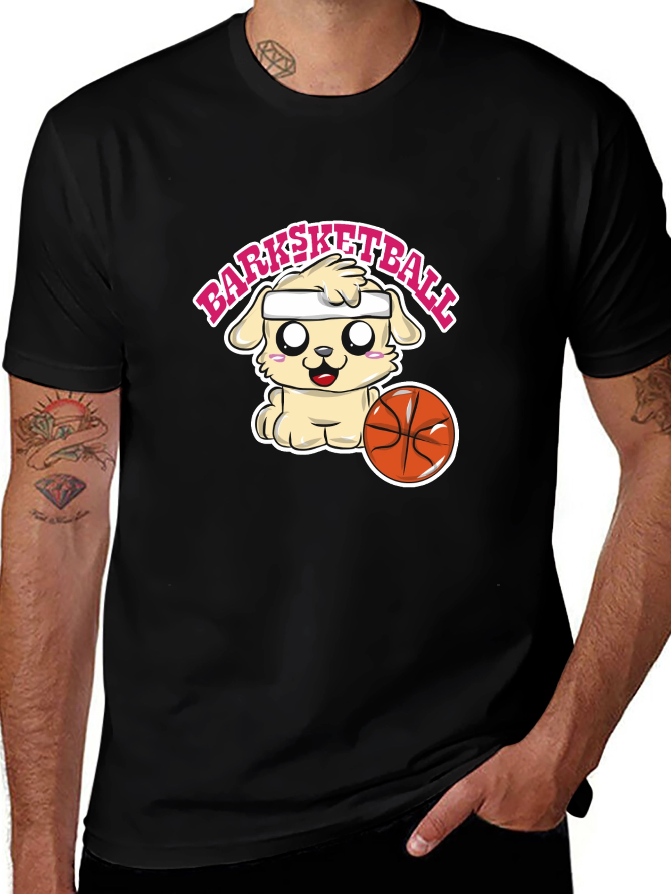 Variant 27 of Barksketball Dog Graphic T-Shirt - Cute and Comfy