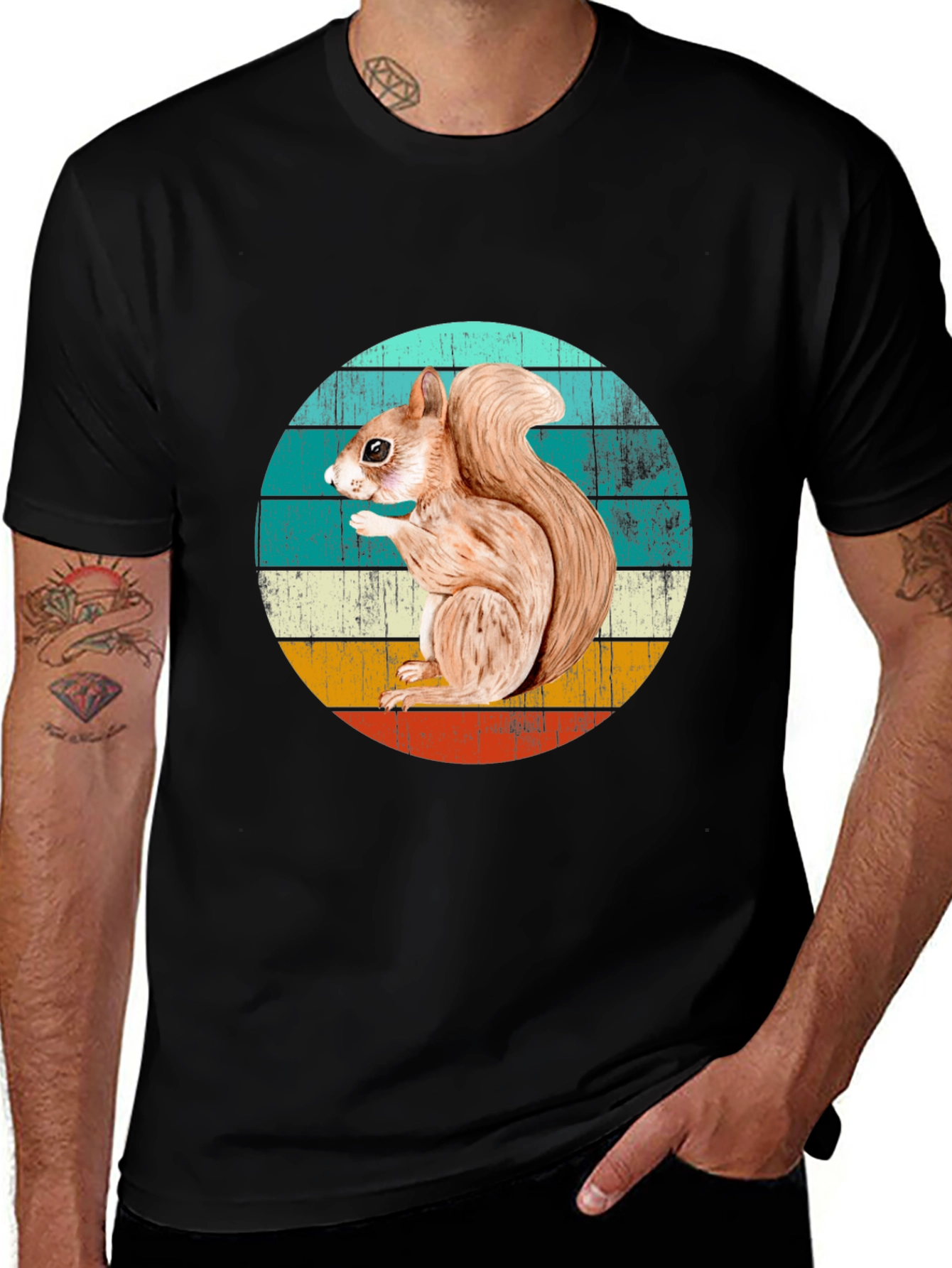 Black Squirrel Graphic T-Shirt - Retro Style main image