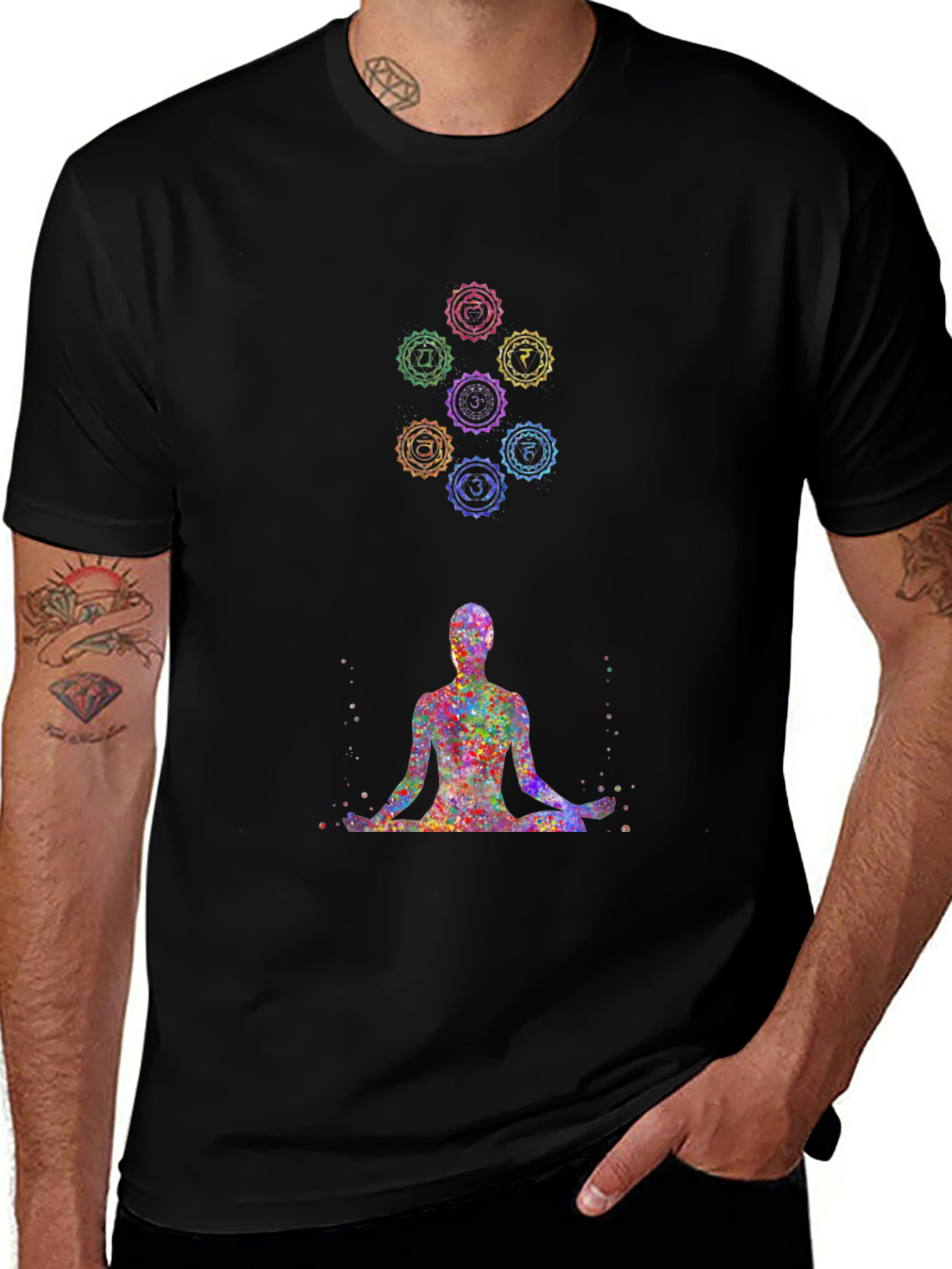 Variant 13 of Chakra Meditation T-Shirt - Spiritual Design Tee