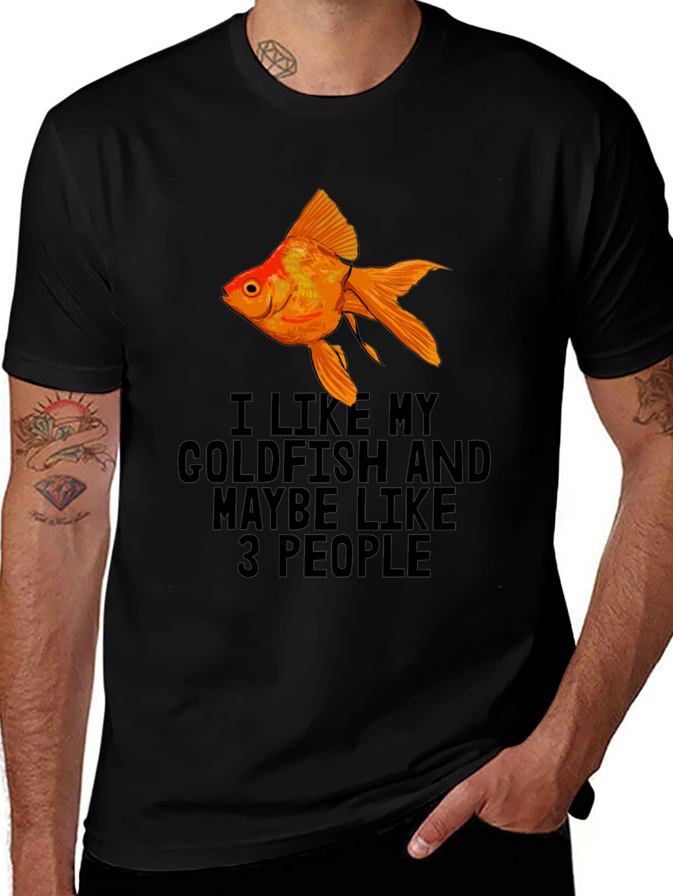 Variant 22 of Goldfish & 3 People T-Shirt - Humorous Graphic Tee