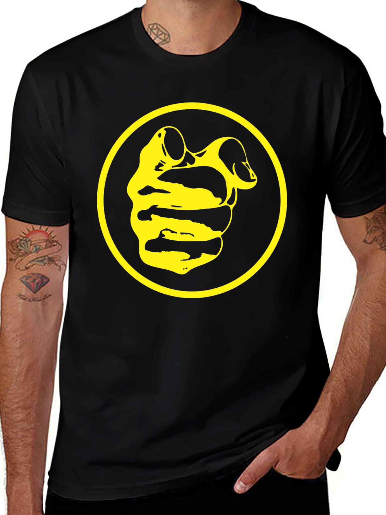 Variant 5 of Black T-Shirt with Yellow Duck Icon