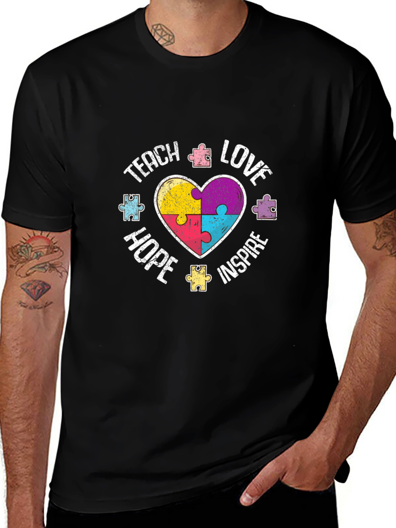 Variant 24 of Teach Love Hope Inspire Autism Awareness T-Shirt