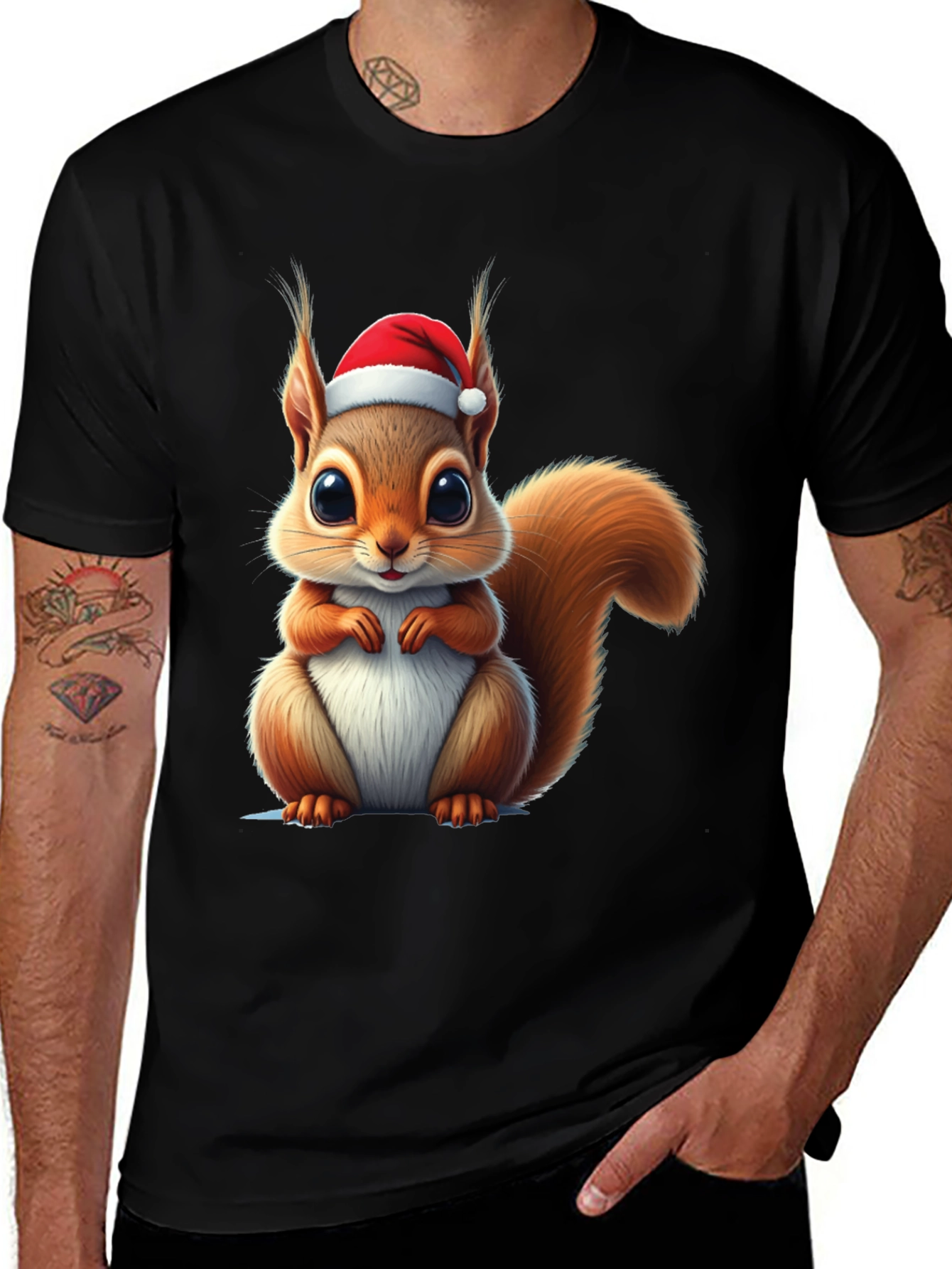 Variant 3 of Festive Squirrel T-Shirt - Holiday Cheer