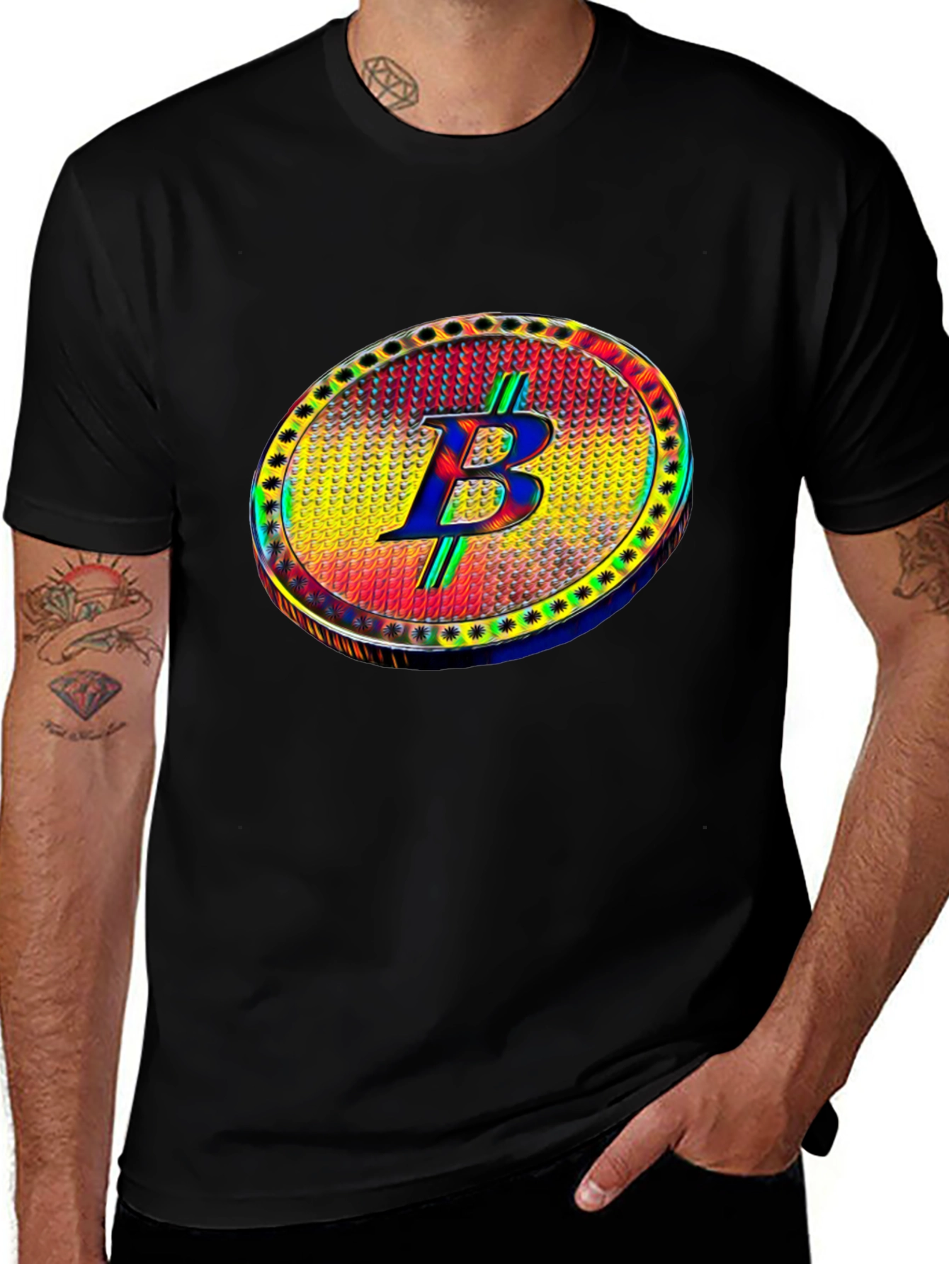 Bitcoin B T-Shirt Crypto Cryptocurrency Black Tee