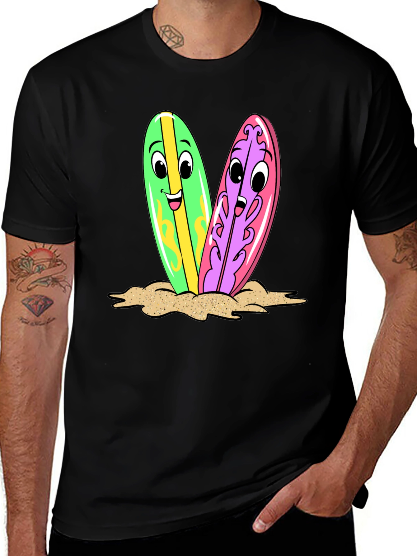 Variant 23 of Cartoon Surfboard T-Shirt