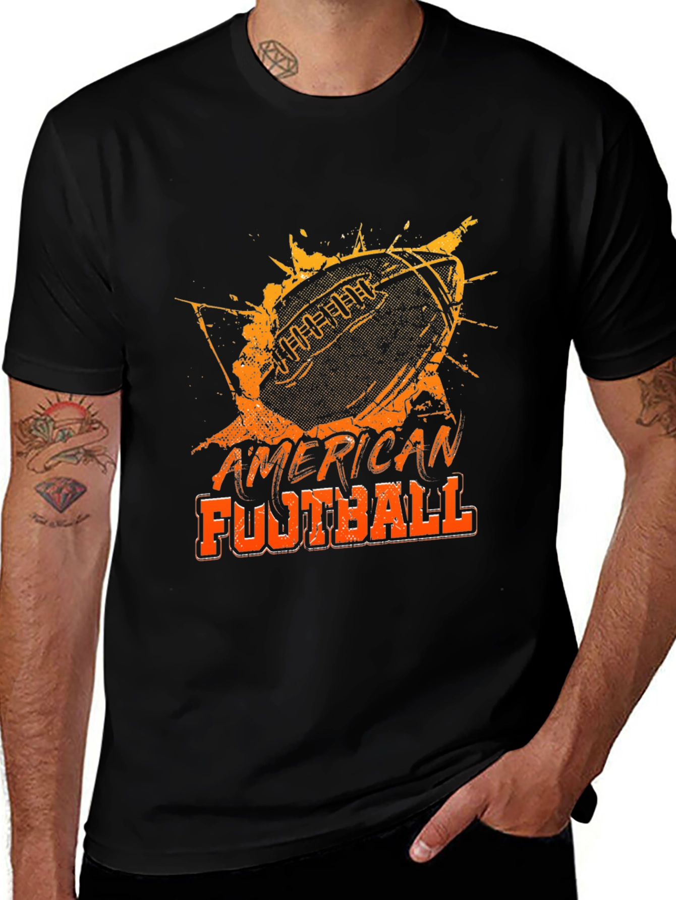 American Football Graphic Tee - Black