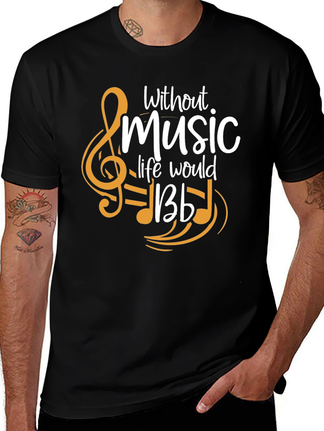 Variant 29 of Music Lover T-Shirt: Without Music Life Would Be B Flat