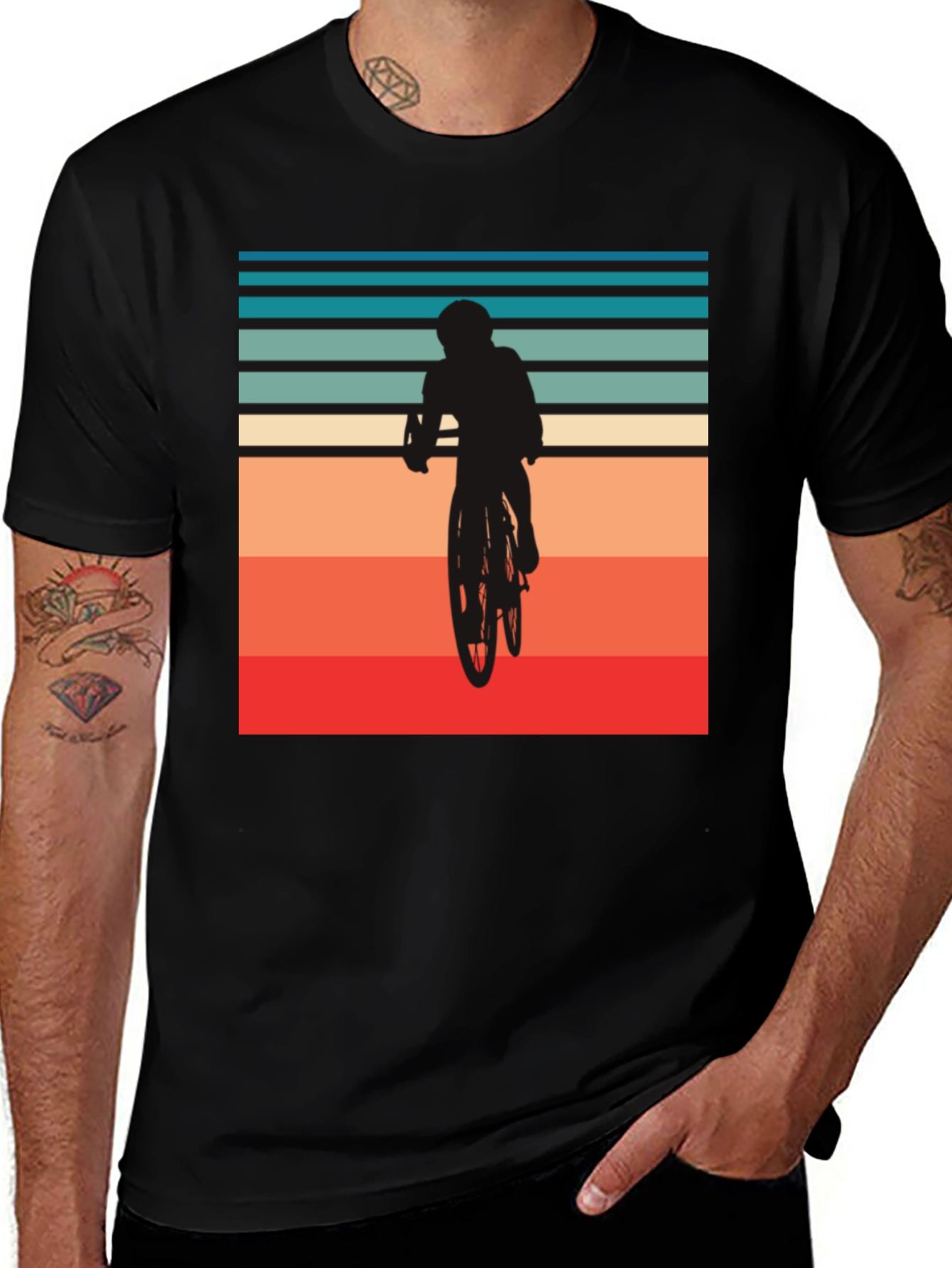 Retro Biker Silhouette Graphic T-Shirt