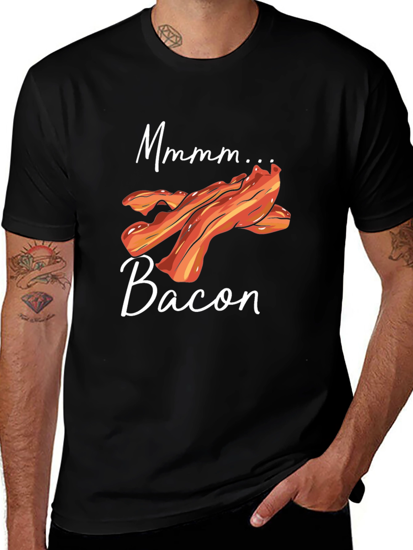 Variant 23 of Mmmm Bacon T-Shirt - Funny Foodie Tee