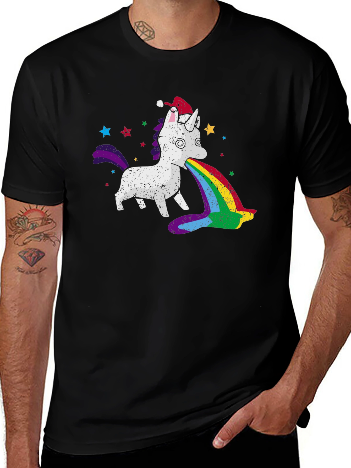 Variant 17 of Unicorn Rainbow Puke Christmas T-Shirt