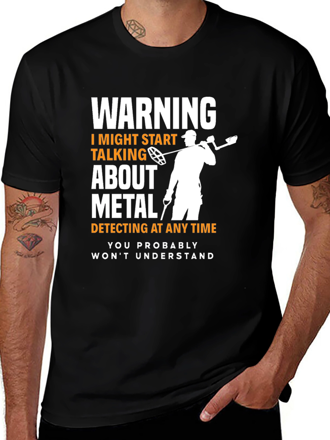 Variant 19 of Metal Detecting Warning T-Shirt