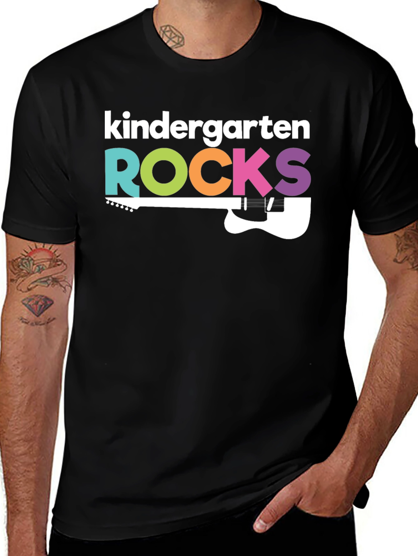 Variant 8 of Kindergarten Rocks T-Shirt - Musical Guitar Design