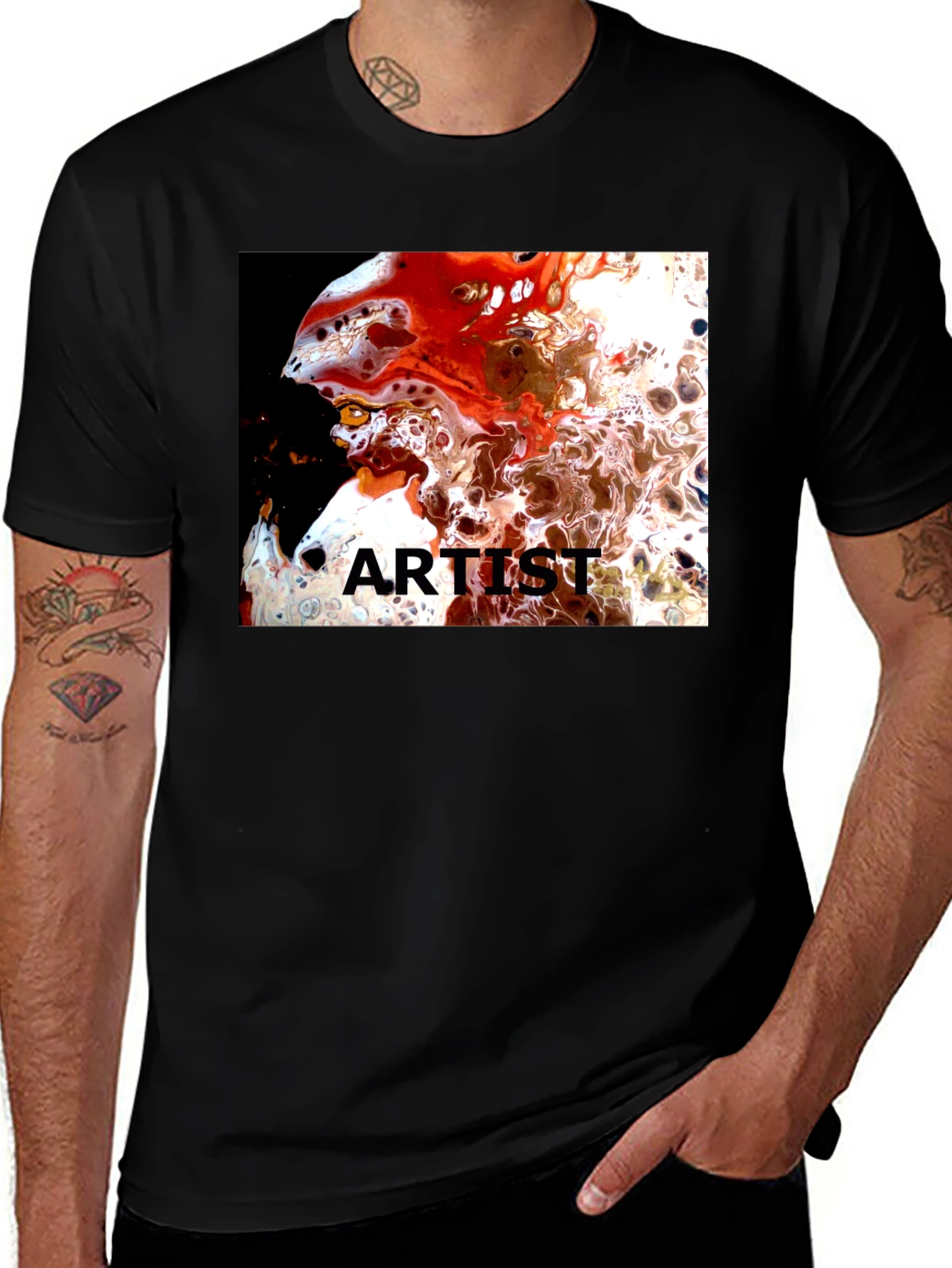 Variant 18 of Artist Graphic Tee - Abstract Art Design, Cotton Blend Shirt