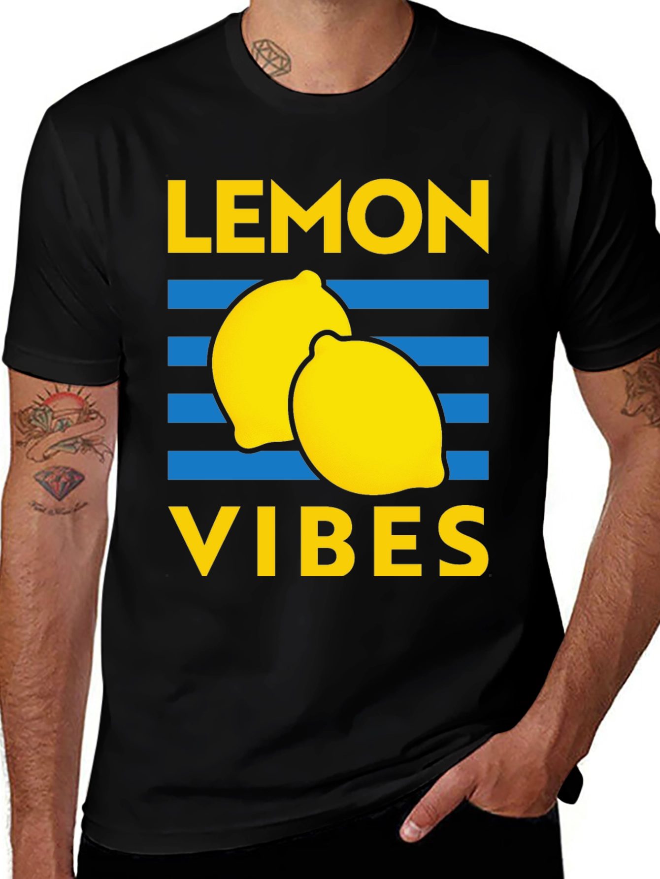 Variant 5 of Lemon Vibes Graphic Tee - Black
