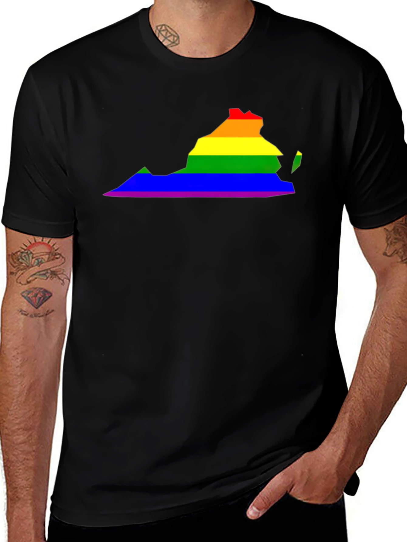 Virginia Pride LGBTQ+ Rainbow State T-Shirt