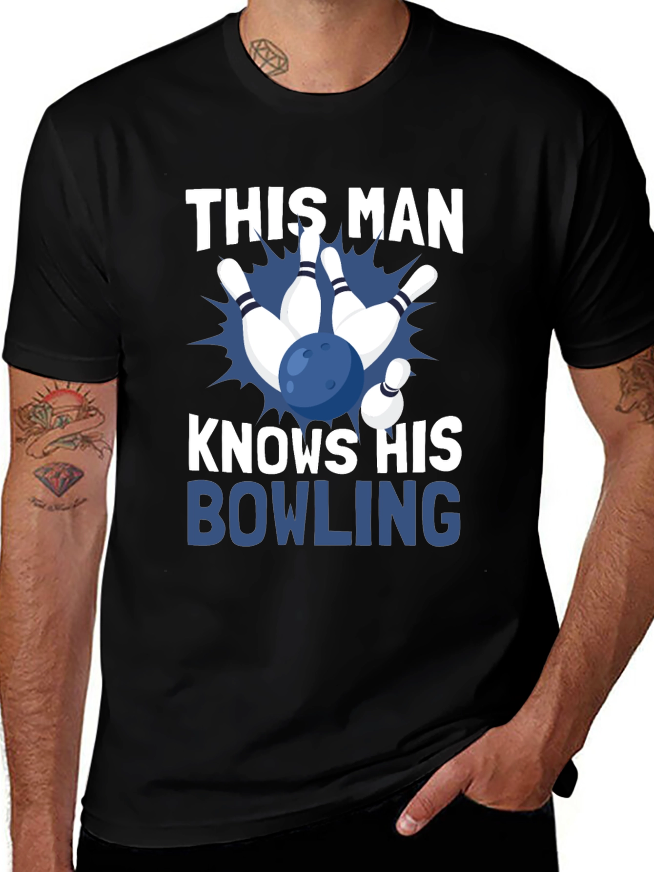Variant 25 of This Man Knows His Bowling T-Shirt