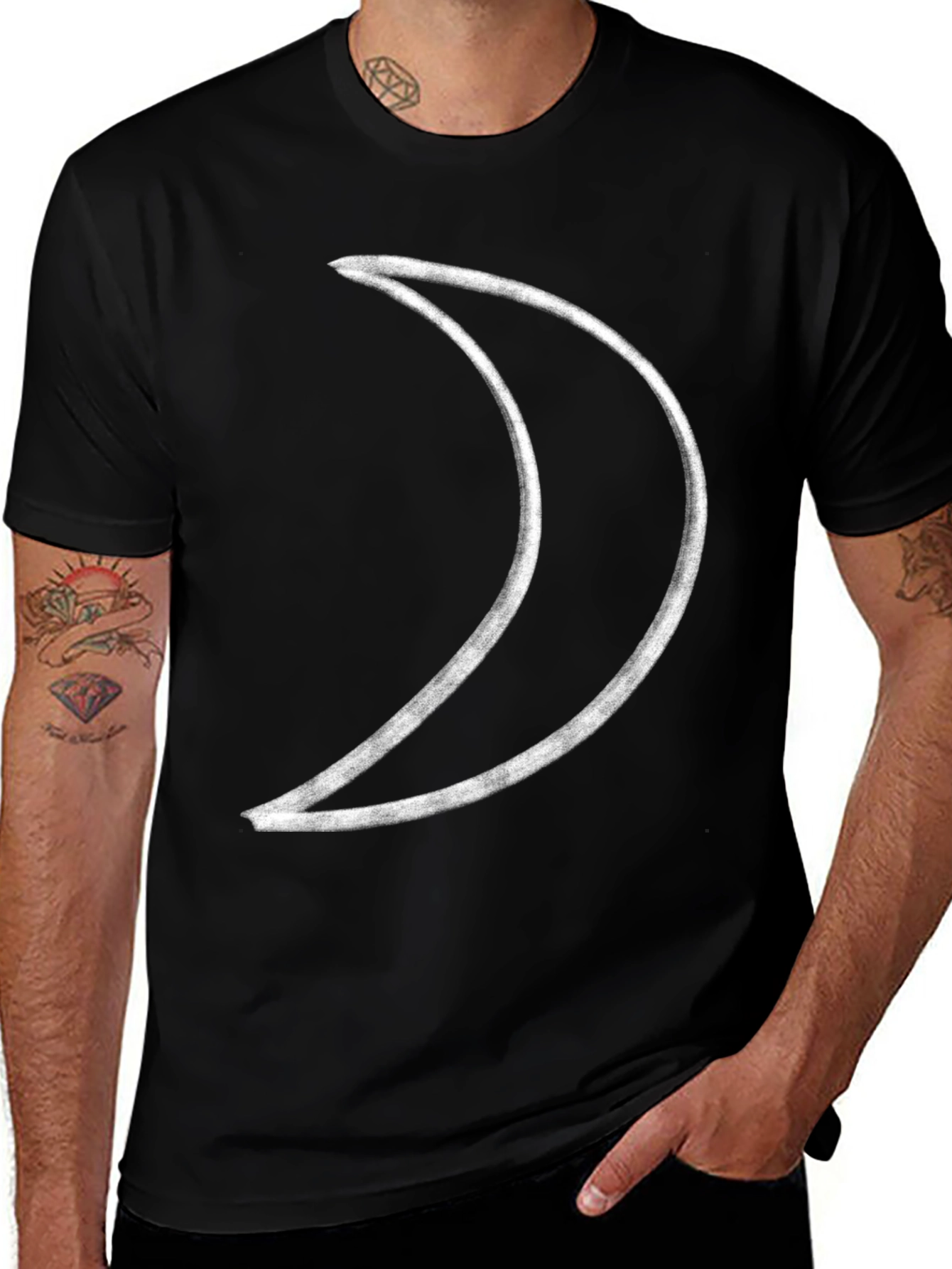 Variant 27 of Crescent Moon Graphic T-Shirt - Stylish Minimalist Tee