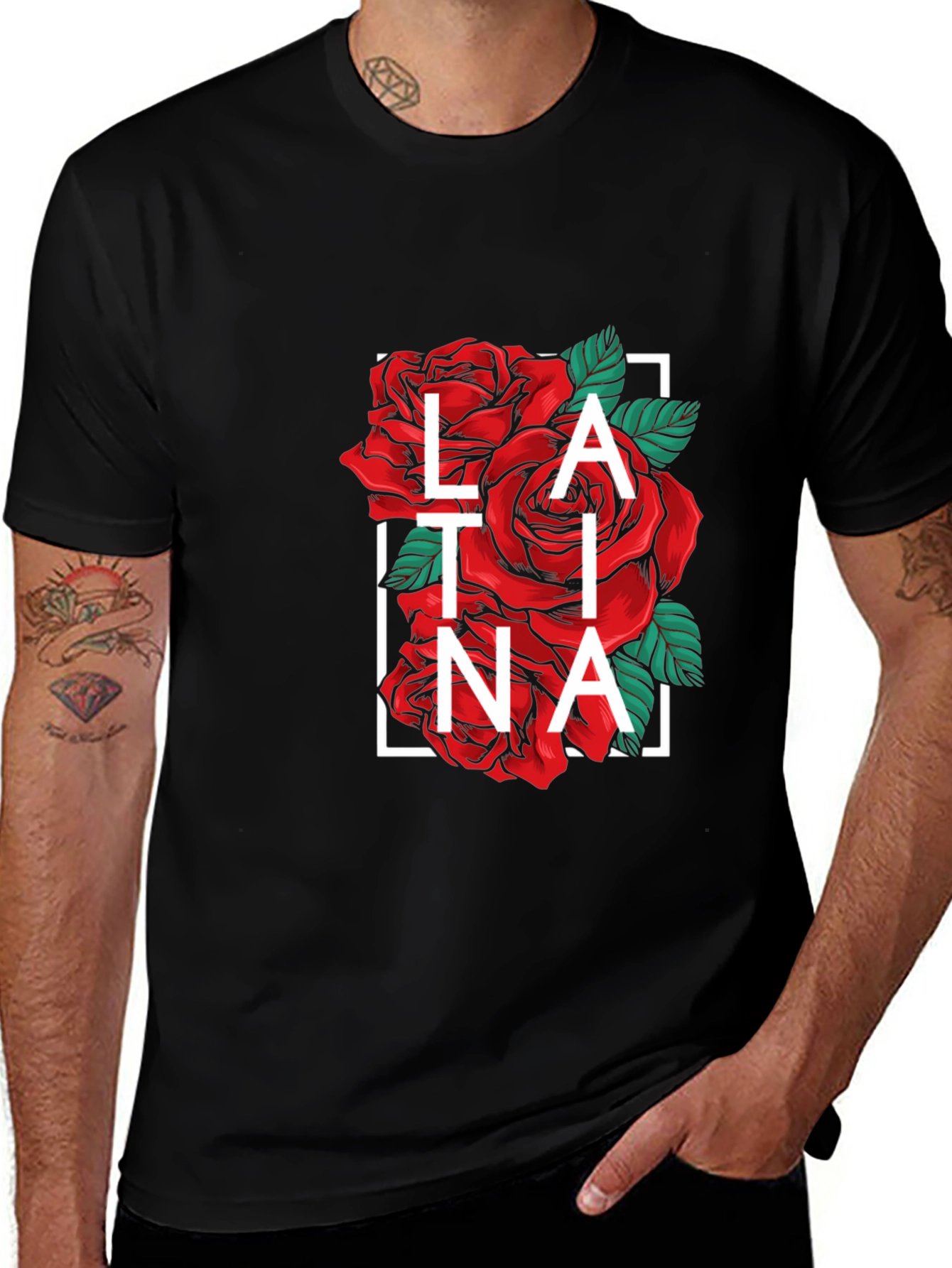 Latina Rose Graphic T-Shirt - Floral Design